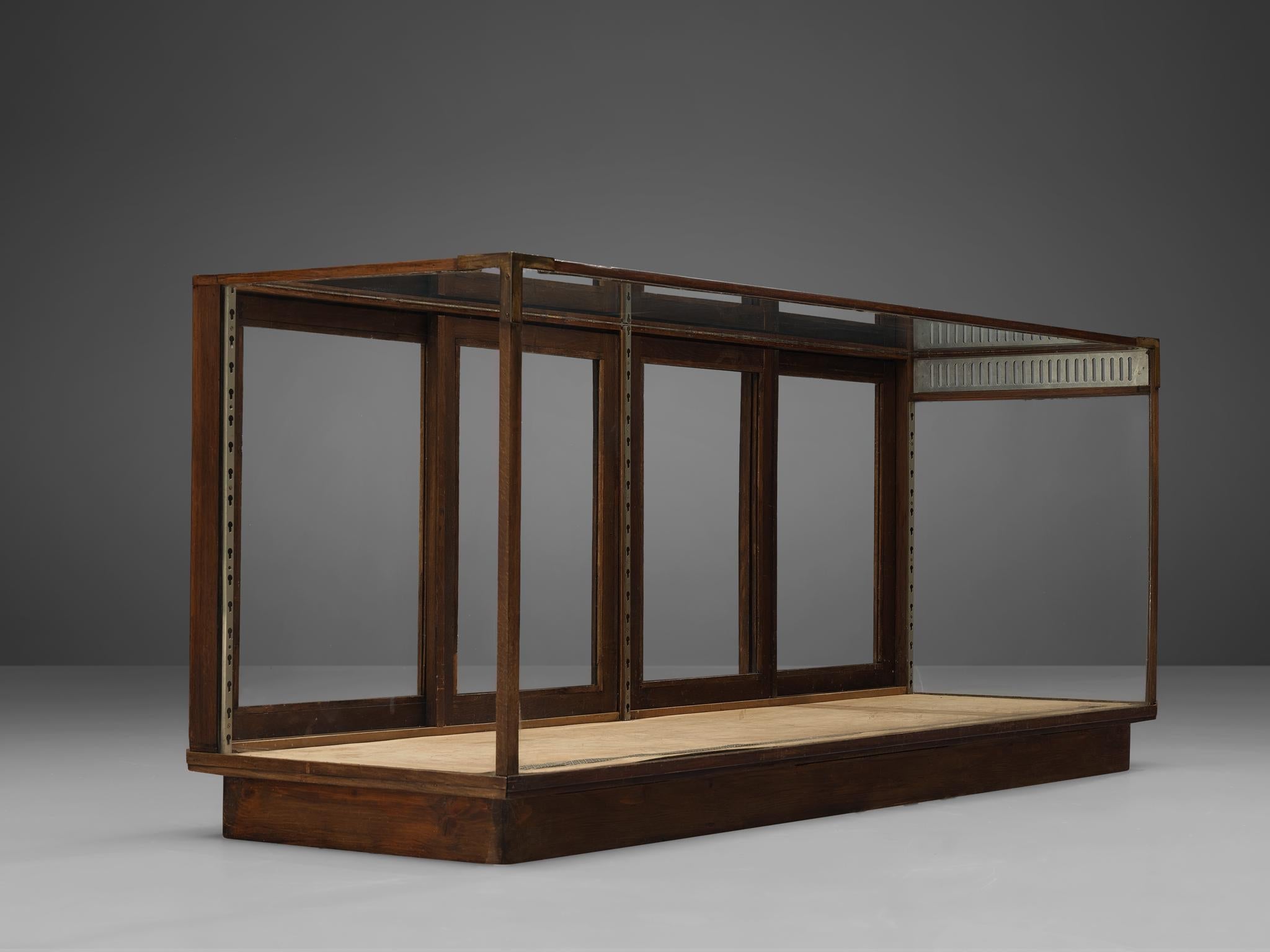 Large Art Deco Showcase in Stained Oak and Glass case pieces and storage cabinets Morentz