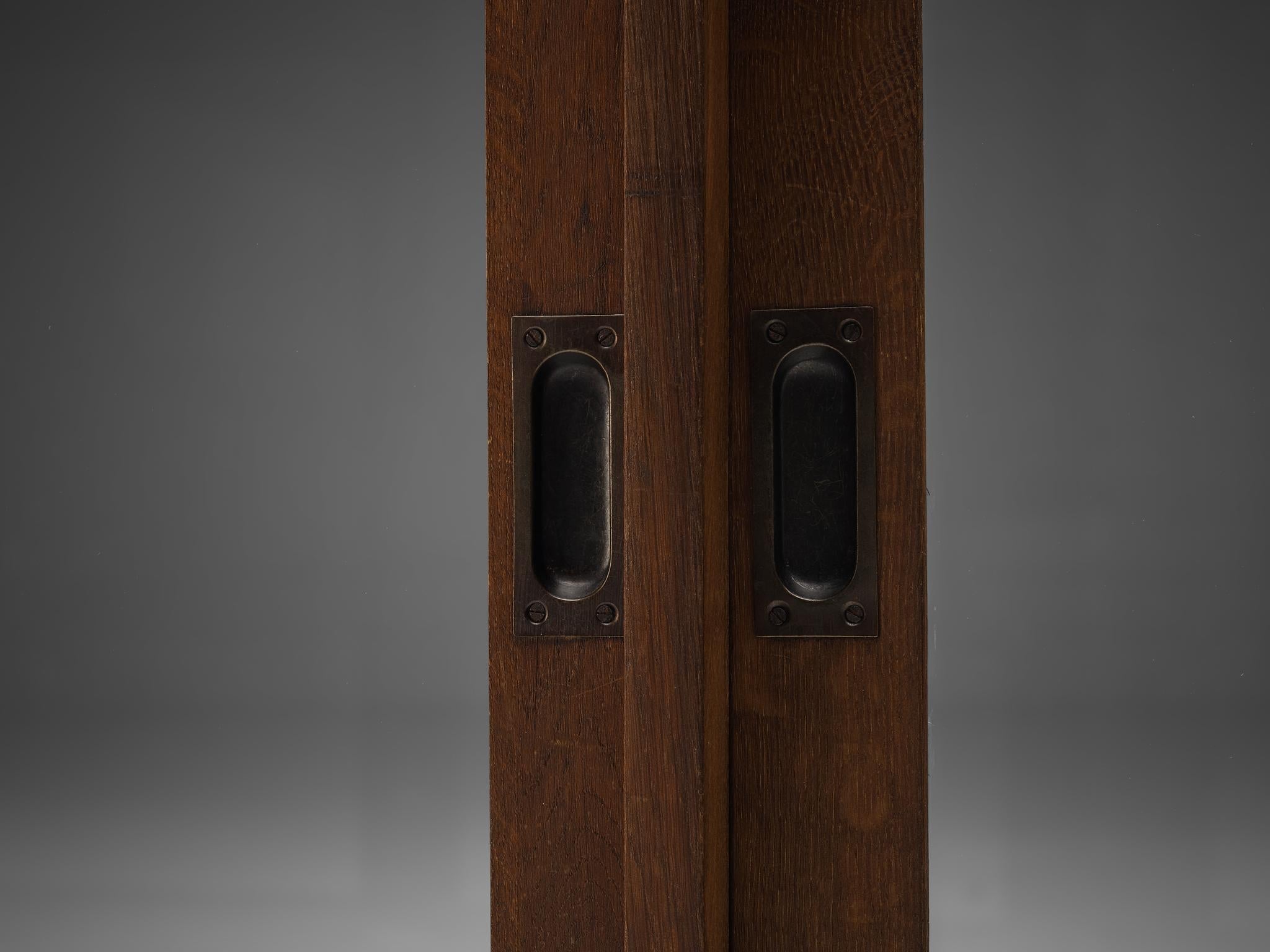 Large Art Deco Showcase in Stained Oak and Glass case pieces and storage cabinets Morentz