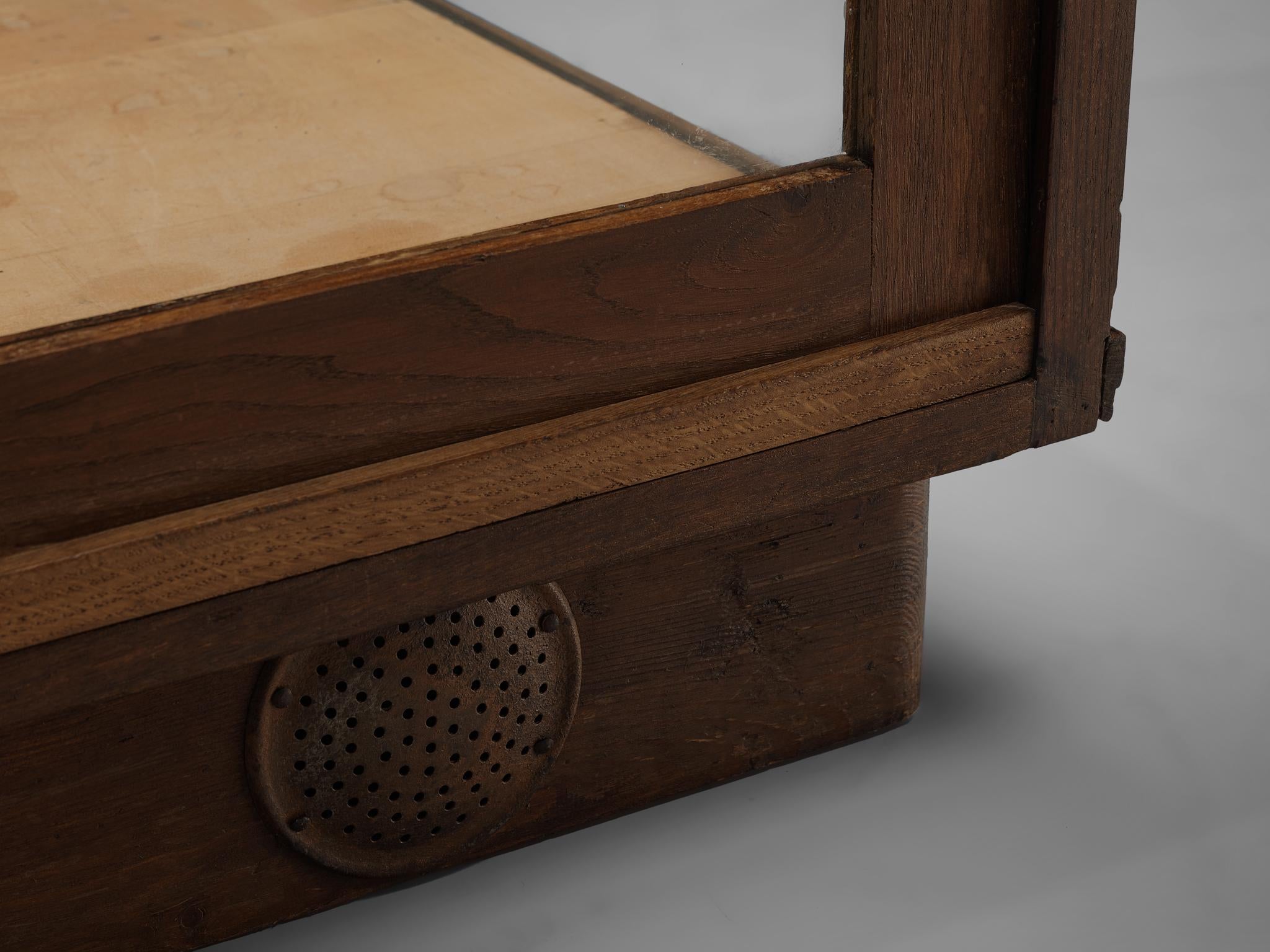 Large Art Deco Showcase in Stained Oak and Glass case pieces and storage cabinets Morentz