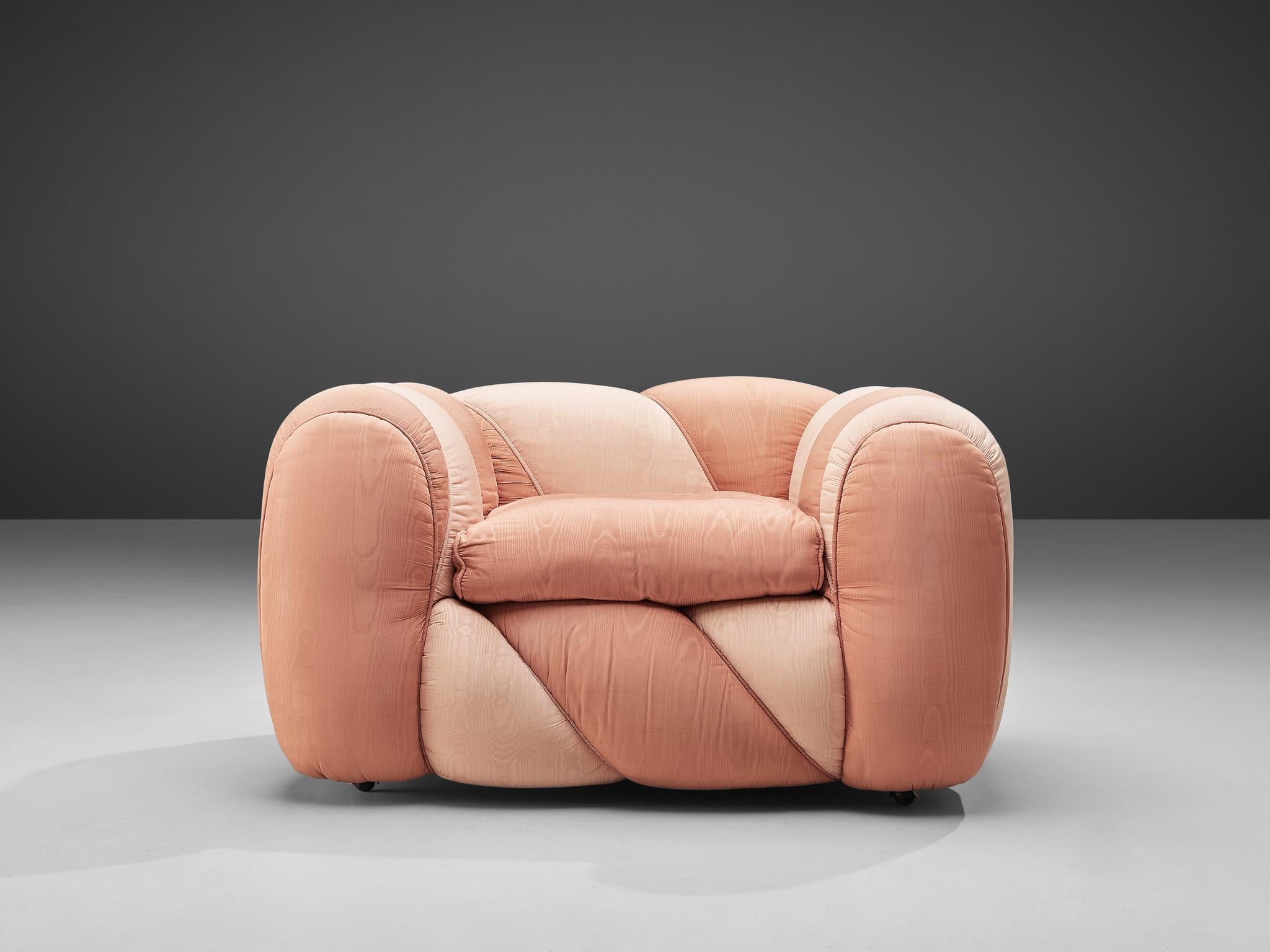 Vivai del Sud Lounge Chair in Pink Fabric Upholstery seating Morentz