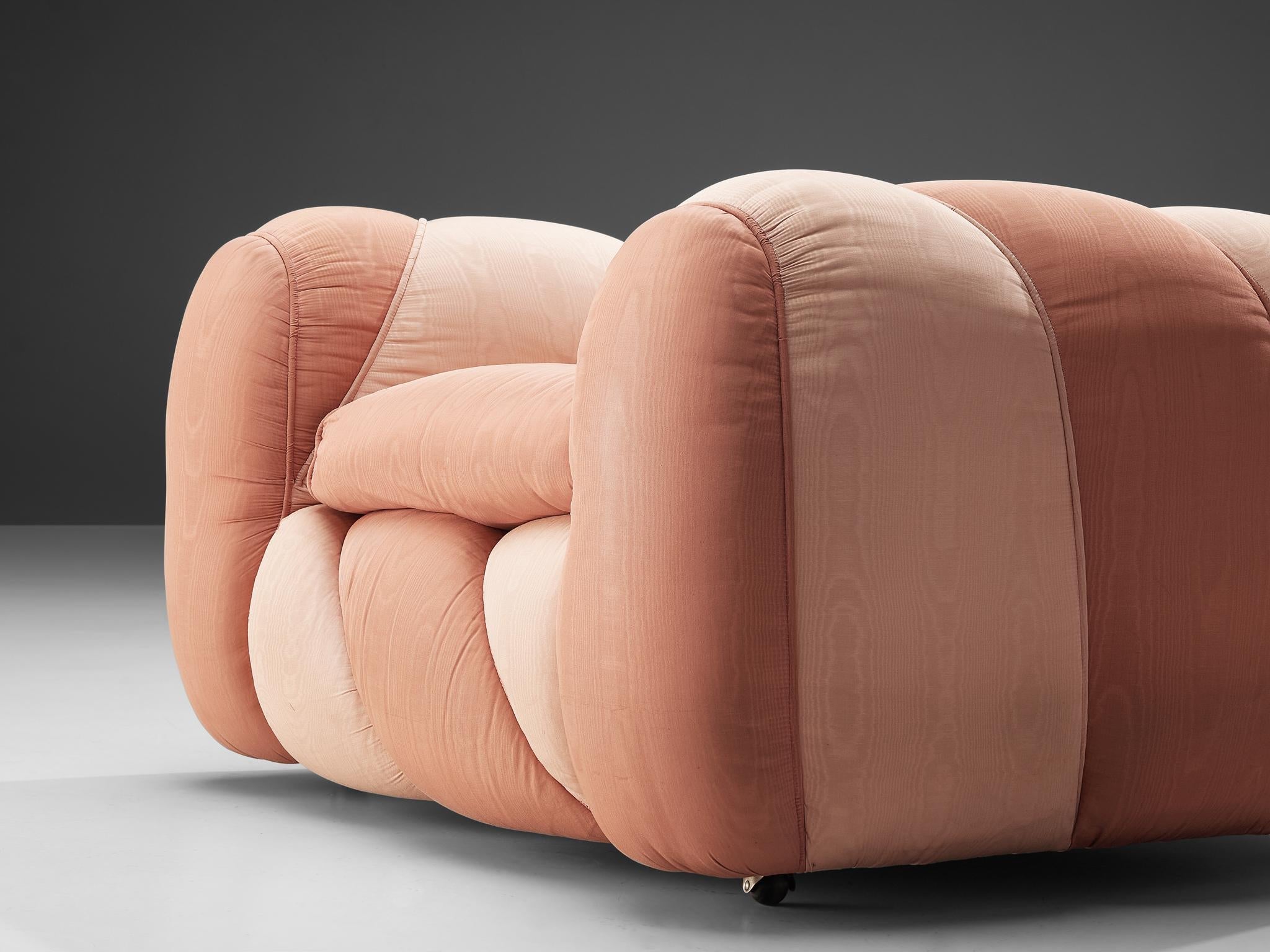 Vivai del Sud Lounge Chair in Pink Fabric Upholstery seating Morentz