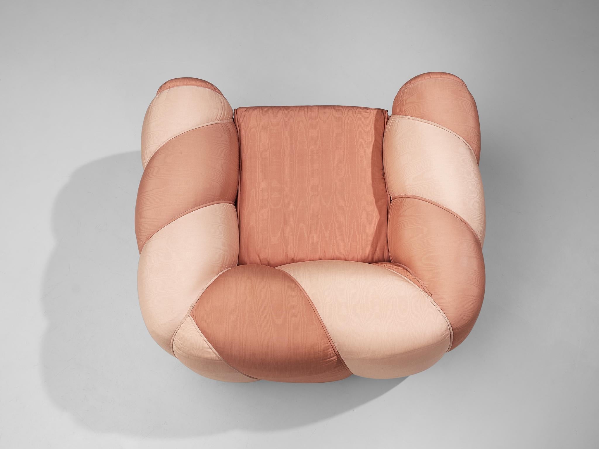 Vivai del Sud Lounge Chair in Pink Fabric Upholstery seating Morentz