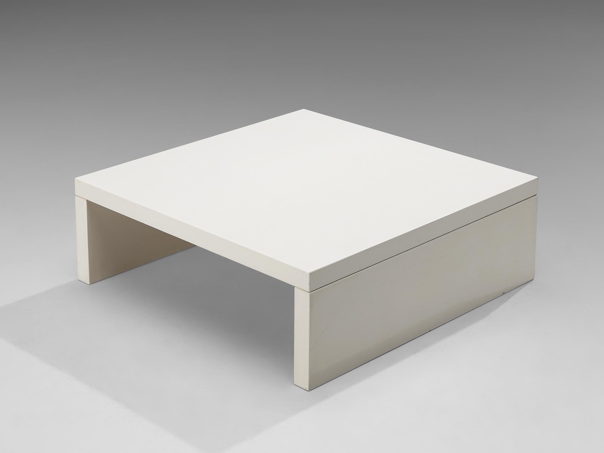 Italian Coffee Table in White Lacquered Wood tables Morentz