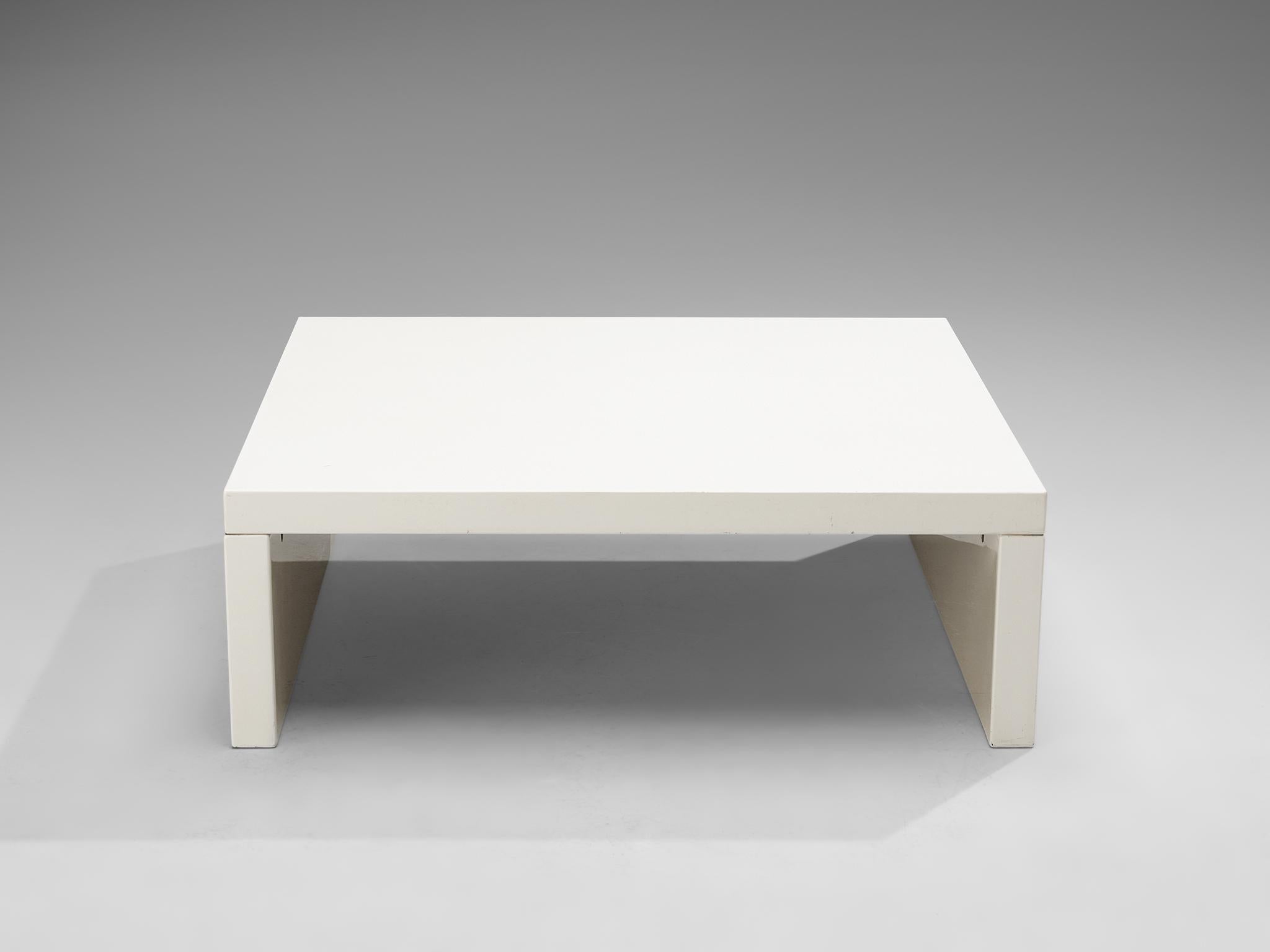 Italian Coffee Table in White Lacquered Wood tables Morentz