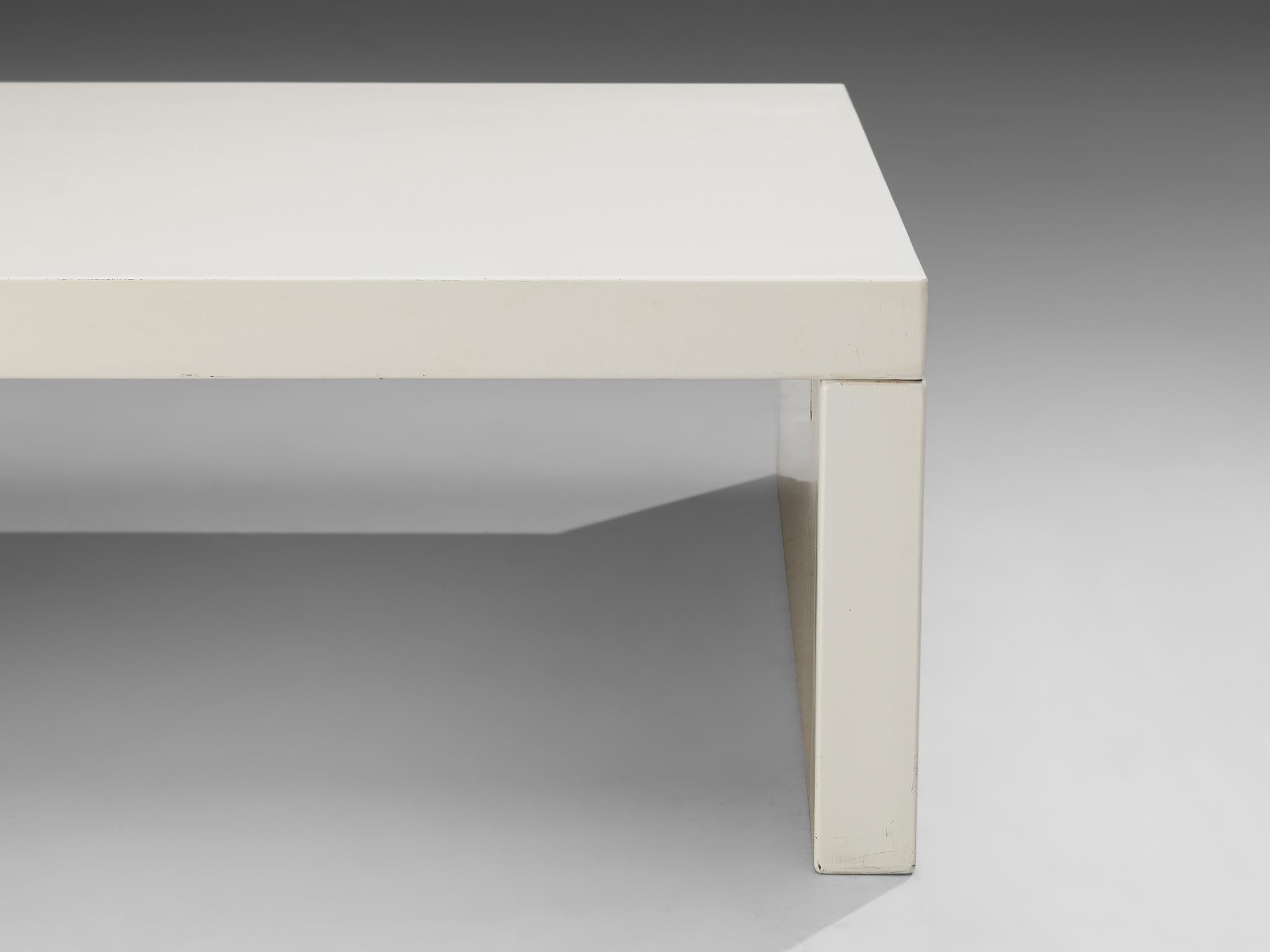 Italian Coffee Table in White Lacquered Wood tables Morentz