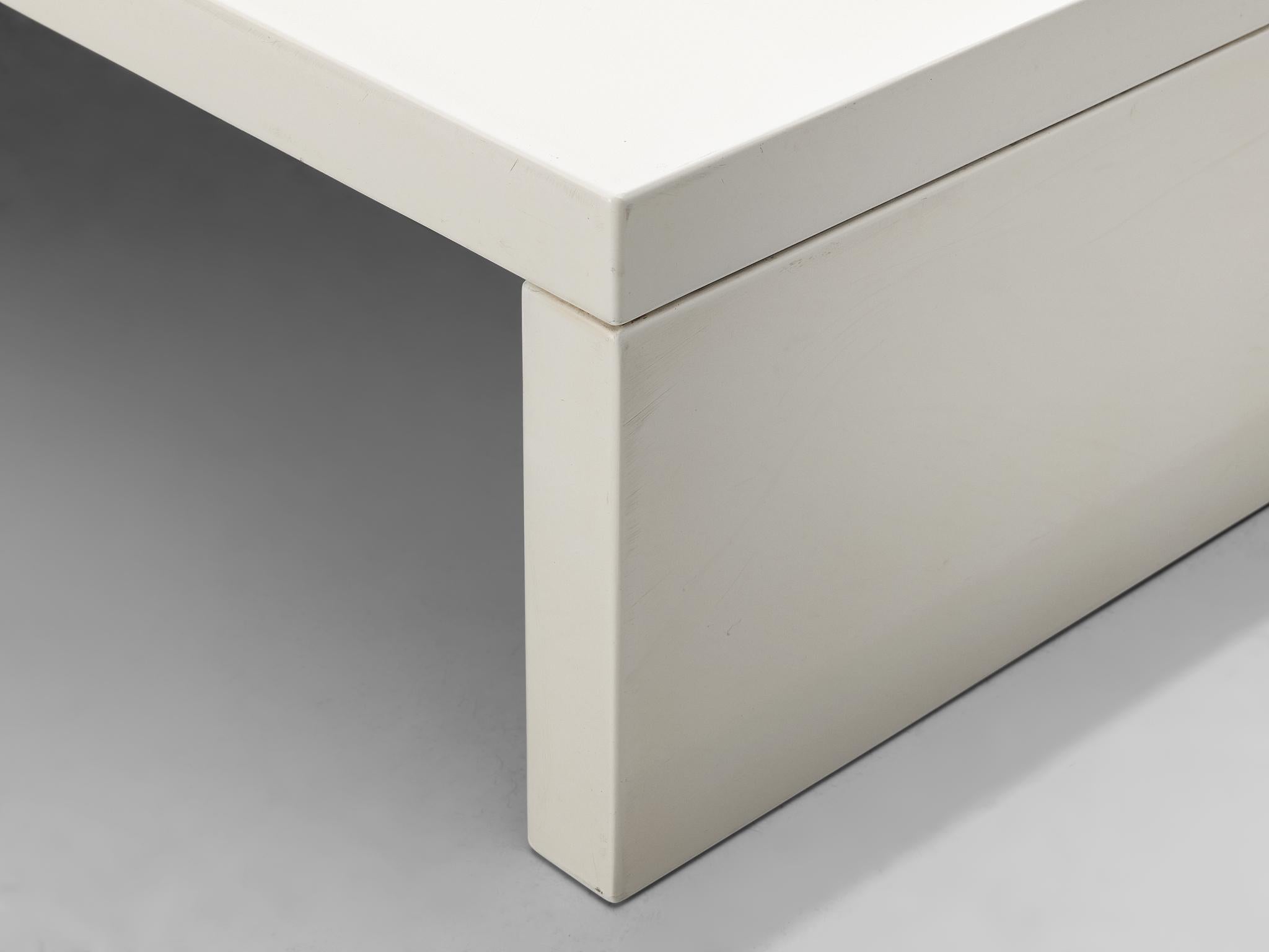Italian Coffee Table in White Lacquered Wood tables Morentz
