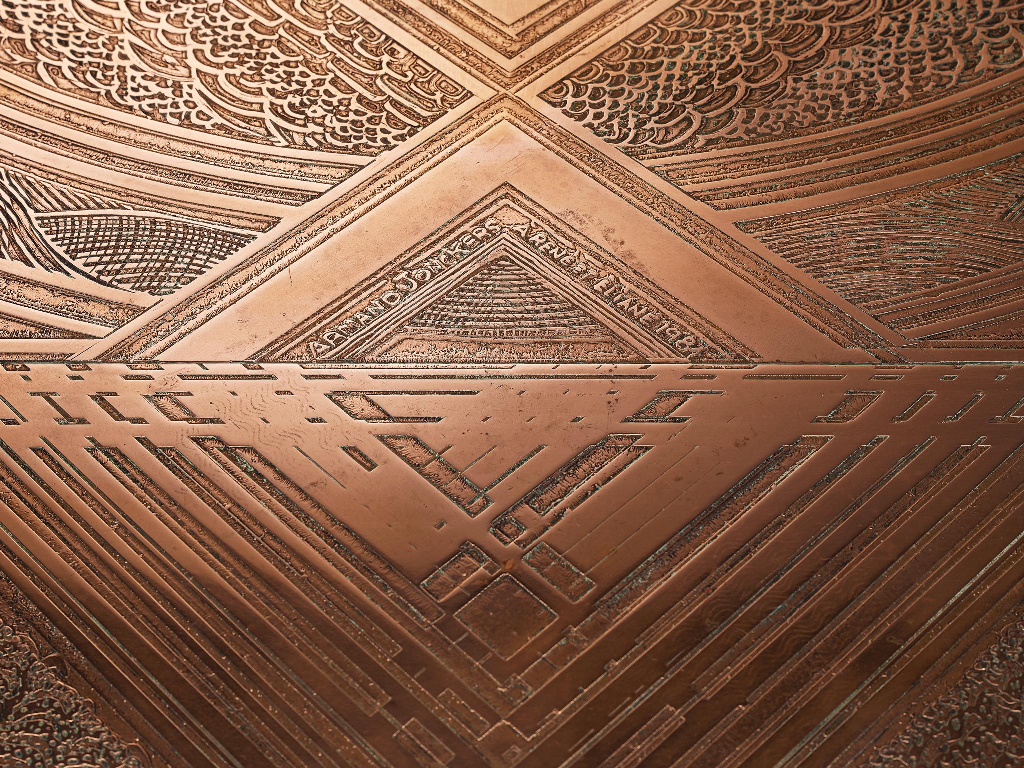 Unique Armand Jonckers Coffee Table in Green Resin and Copper tables Morentz