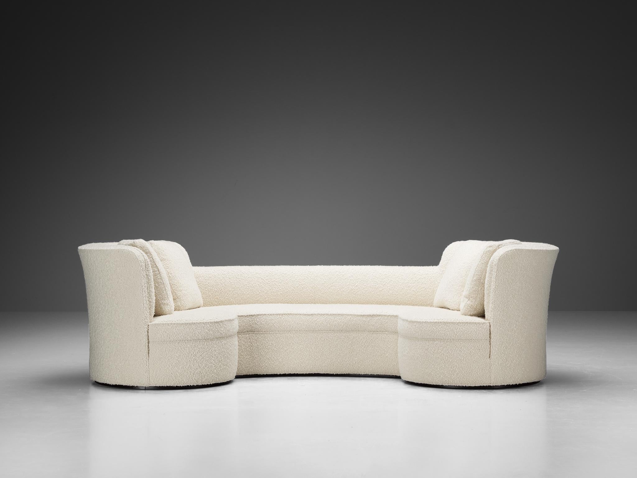 Edward Wormley for Dunbar 'Oasis' Sofa in White Boucle