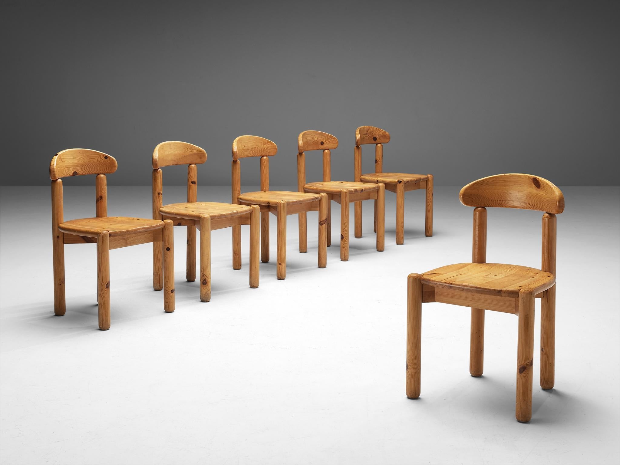 Danish Set of Six Dining Chairs in Pine seating Morentz