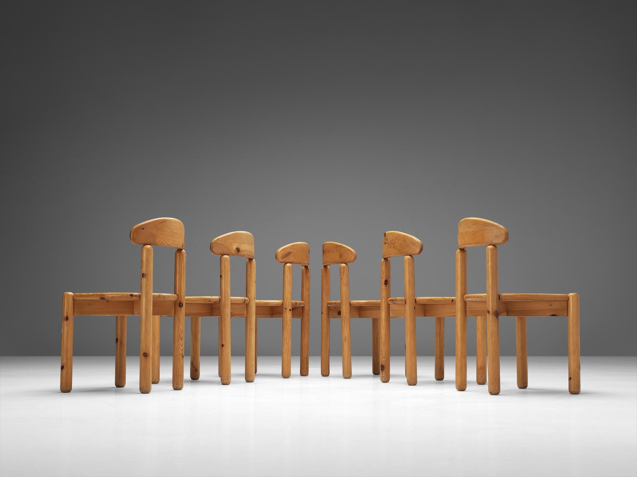Danish Set of Six Dining Chairs in Pine seating Morentz