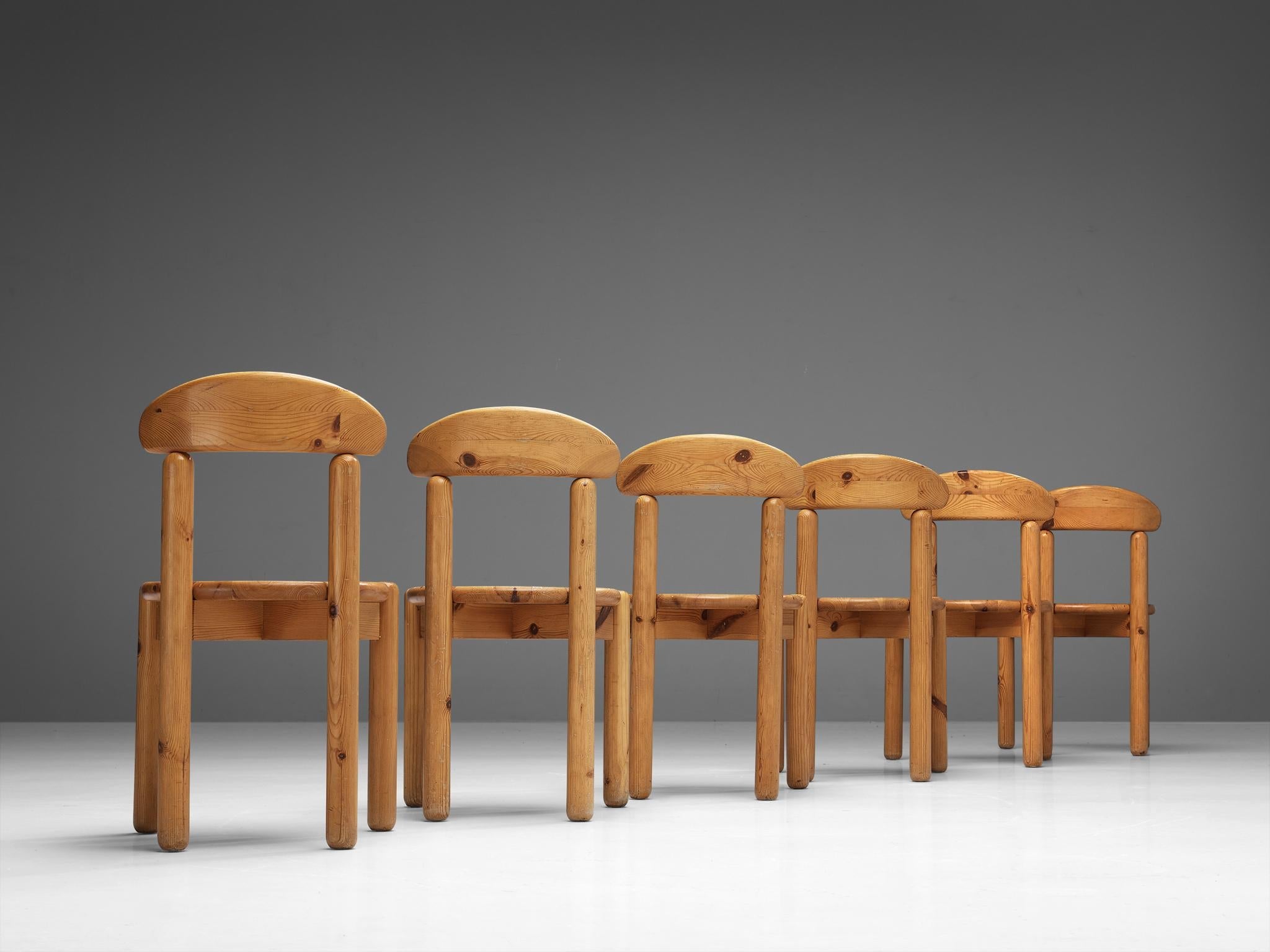 Danish Set of Six Dining Chairs in Pine seating Morentz