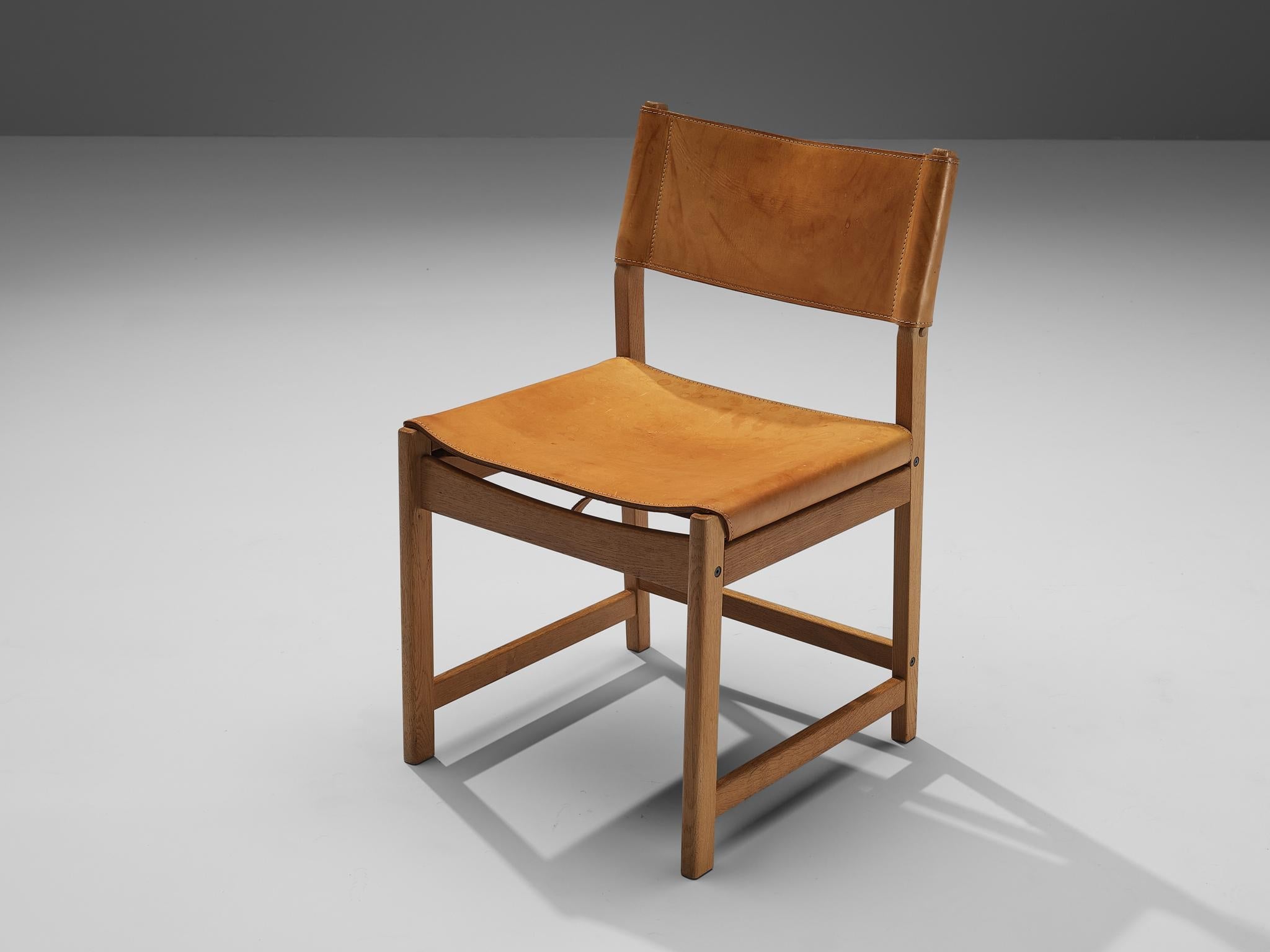 Kurt Østervig for Sibast Pair of Dining Chairs in Cognac Leather and Oak seating Morentz