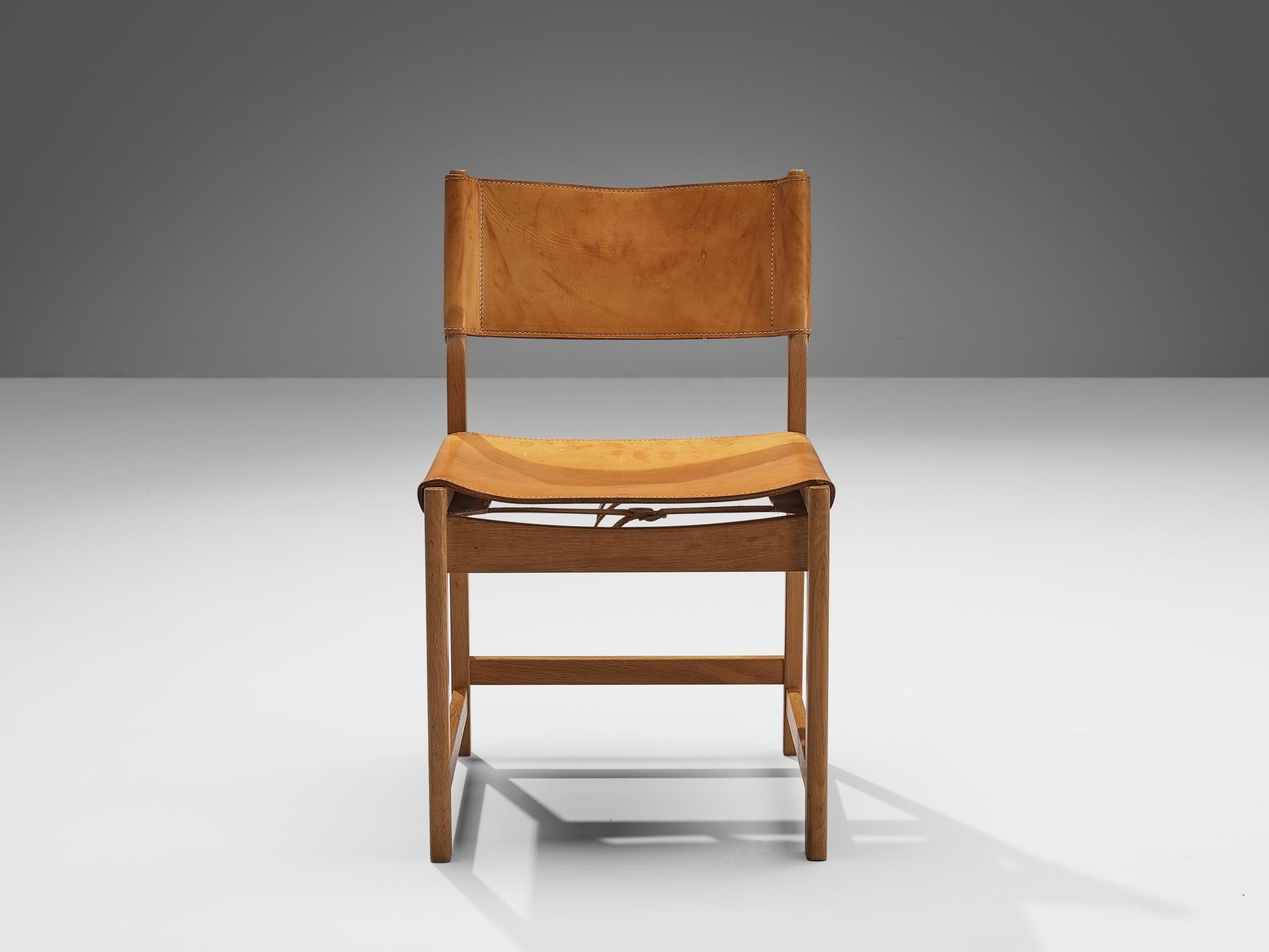 Kurt Østervig for Sibast Pair of Dining Chairs in Cognac Leather and Oak seating Morentz