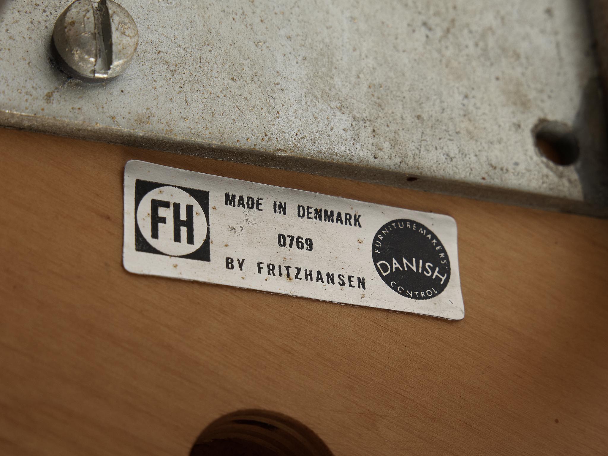 Piet Hein for Fritz Hansen Barstool in Red-Brown Upholstery seating Morentz