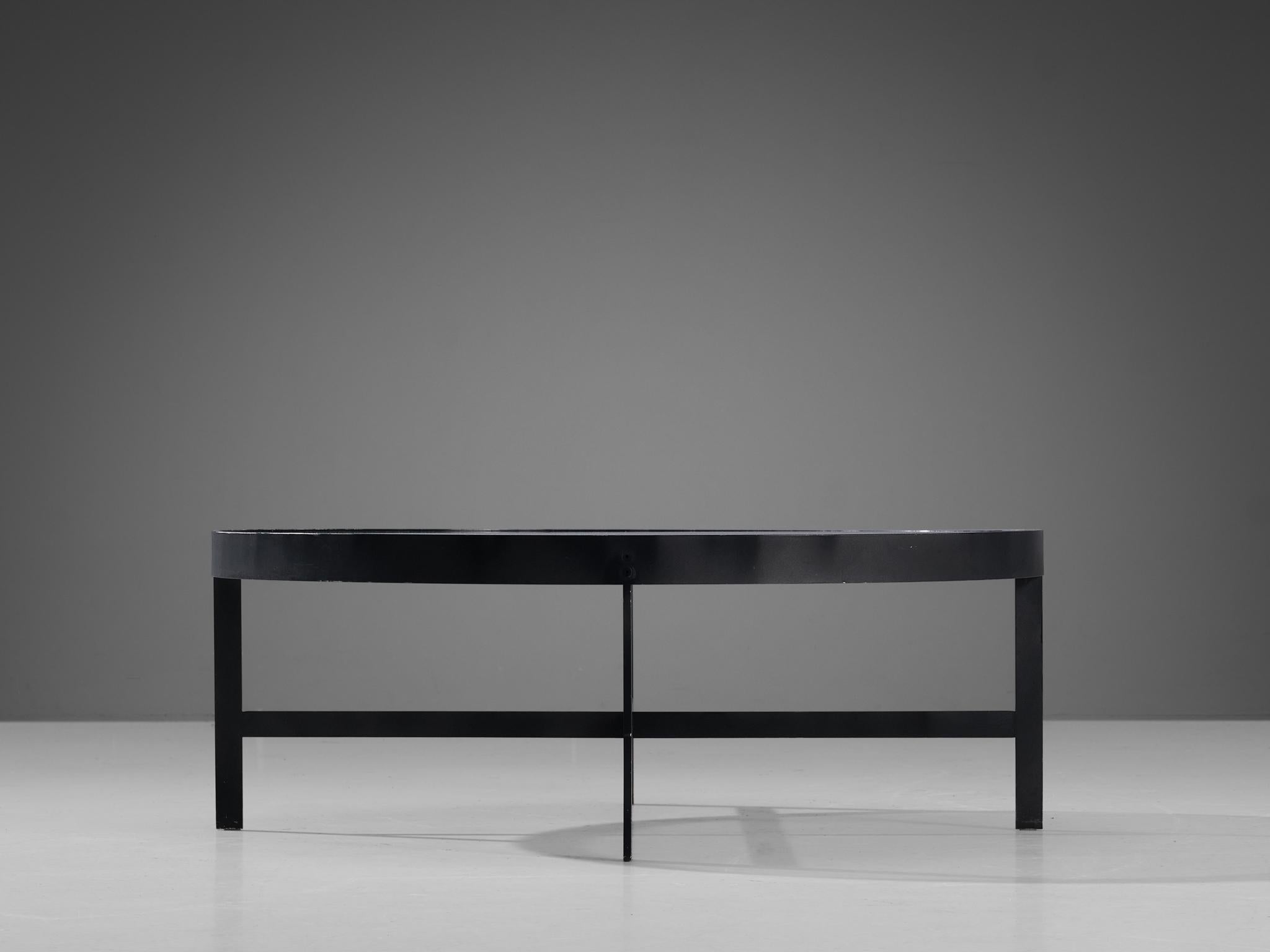 Janni Van Pelt Round Coffee Table in Black Metal and Glass tables Morentz