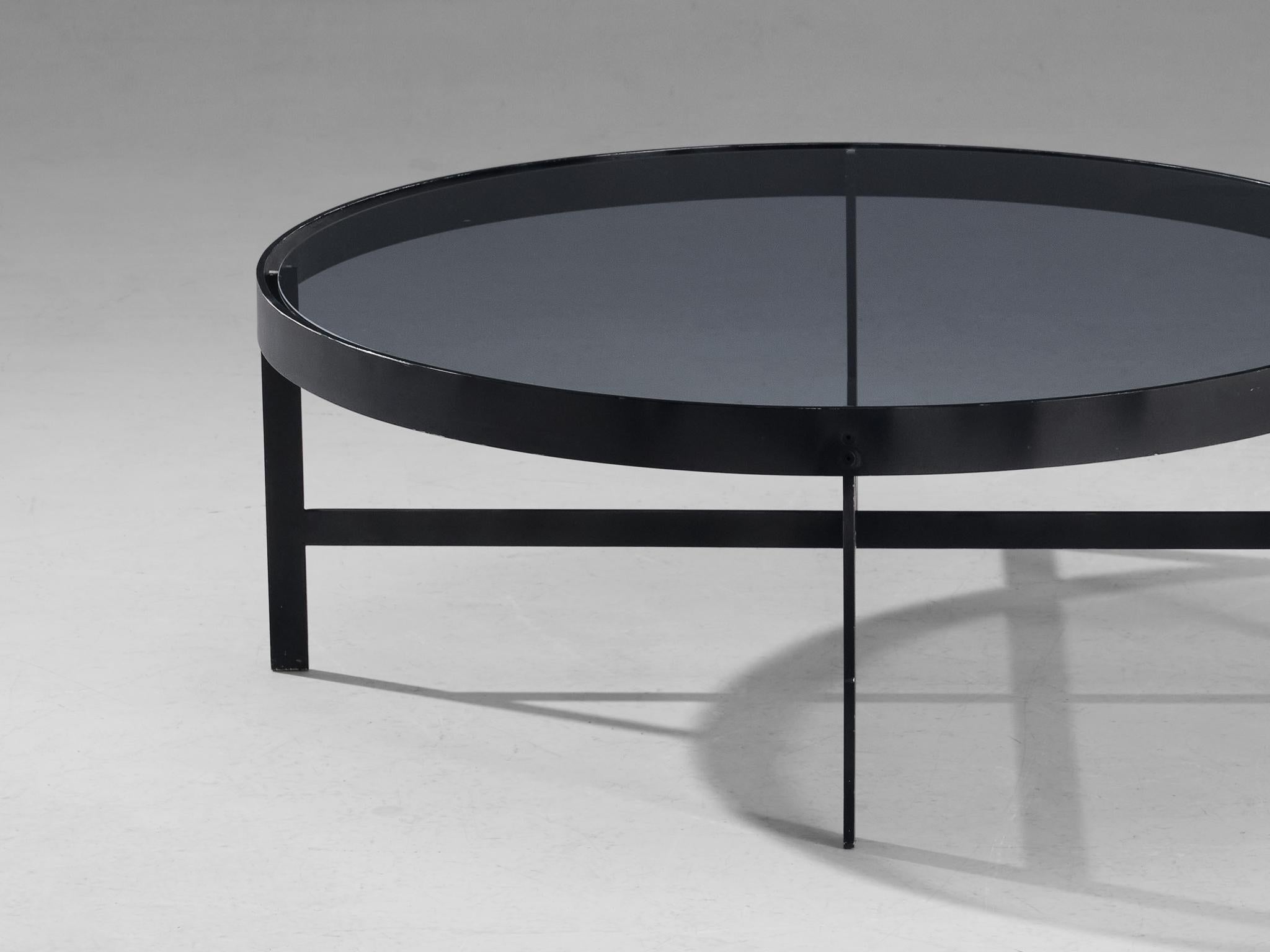 Janni Van Pelt Round Coffee Table in Black Metal and Glass tables Morentz