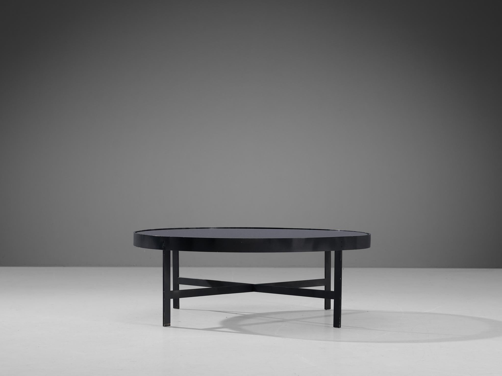 Janni Van Pelt Round Coffee Table in Black Metal and Glass tables Morentz