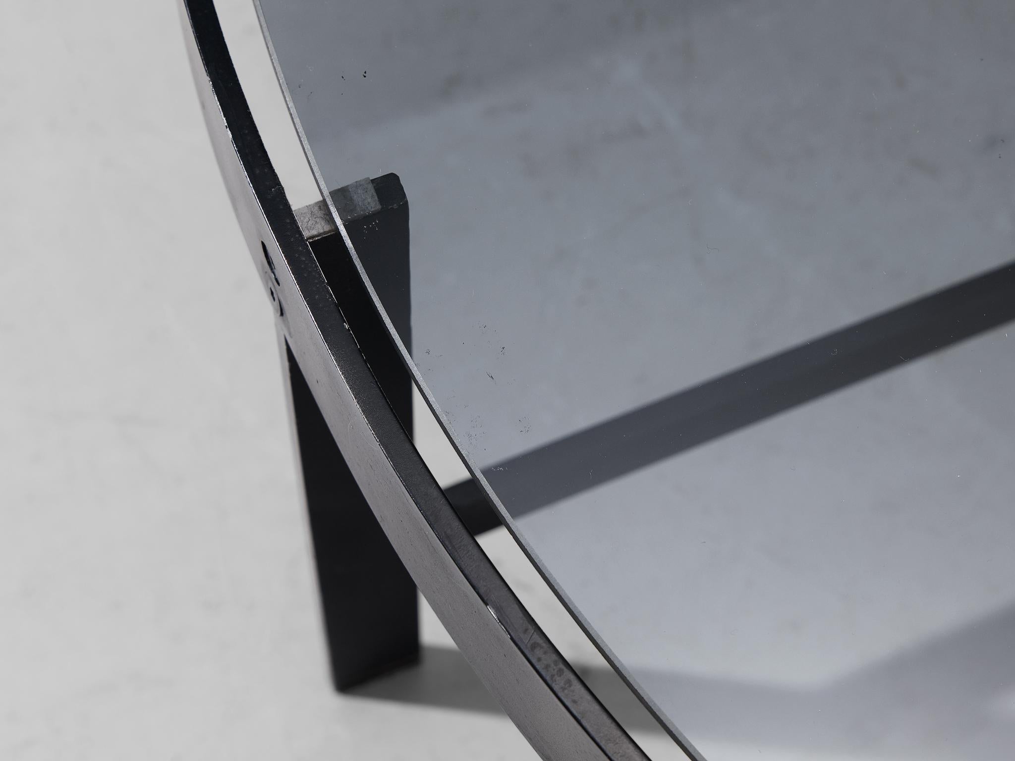 Janni Van Pelt Round Coffee Table in Black Metal and Glass tables Morentz