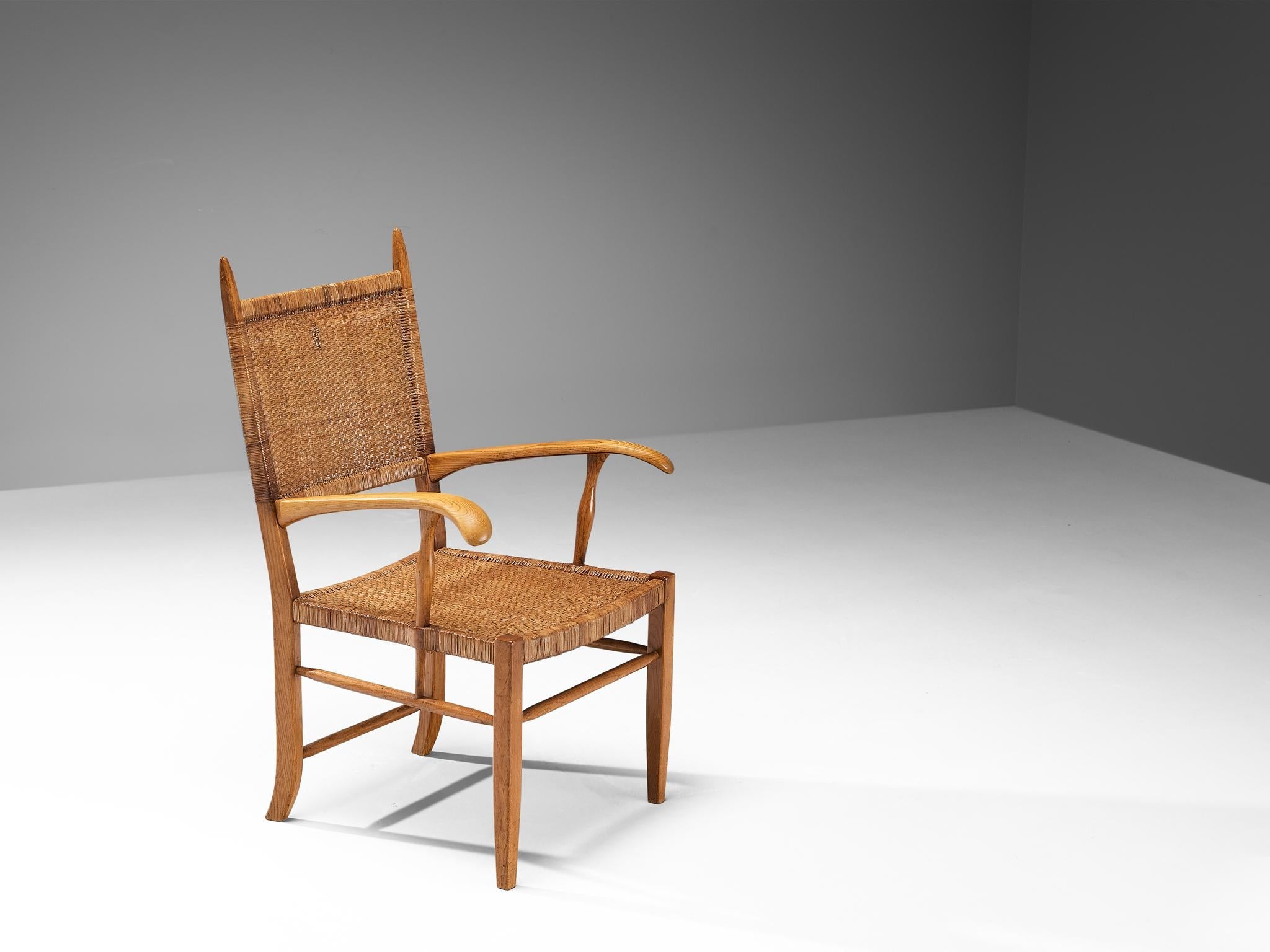 Dutch High Back Chair in Ash and Cane seating Morentz