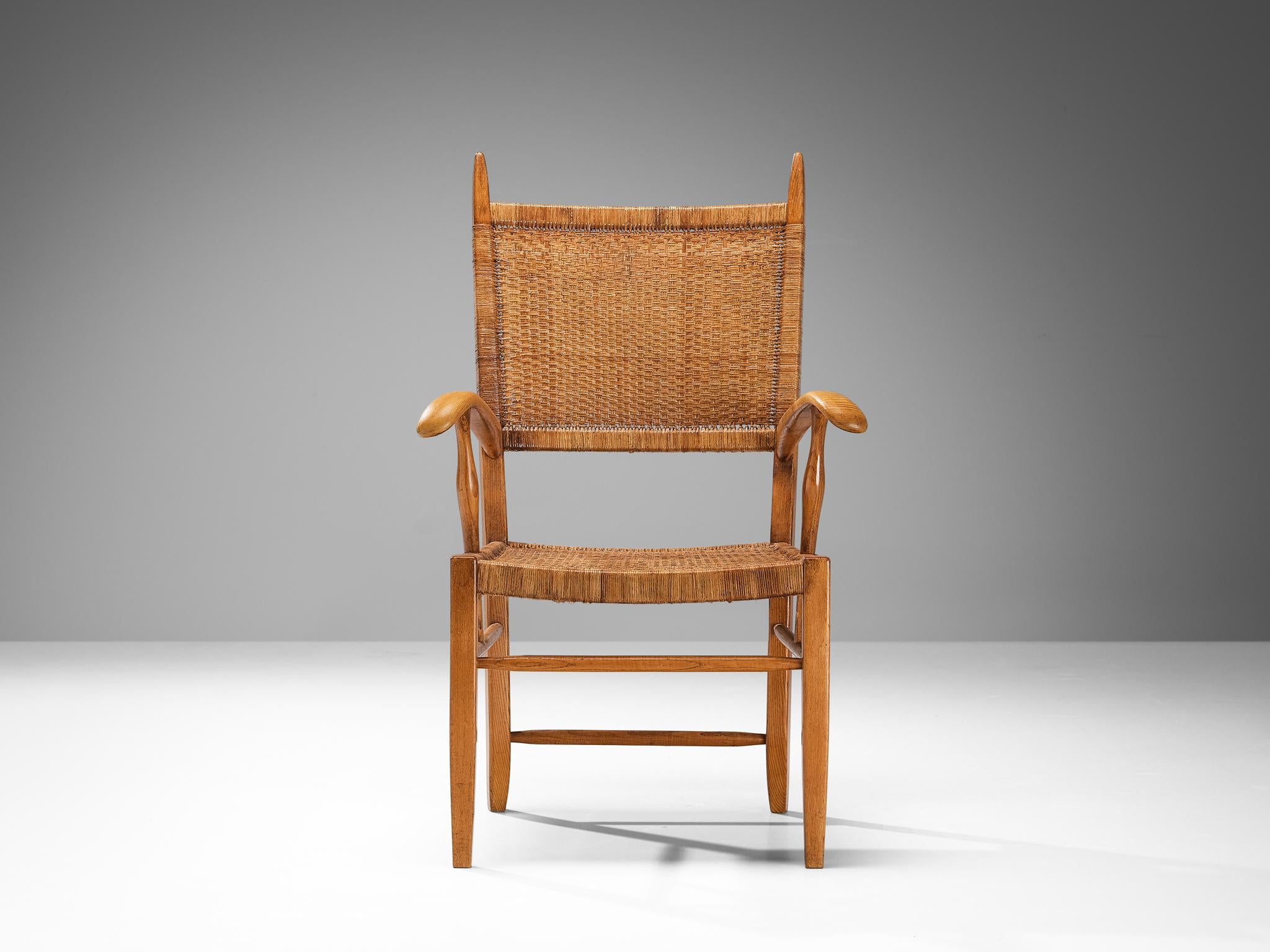 Dutch High Back Chair in Ash and Cane seating Morentz