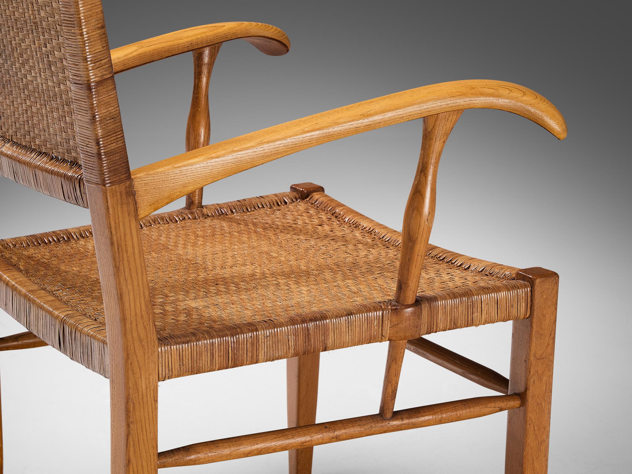 Dutch High Back Chair in Ash and Cane seating Morentz
