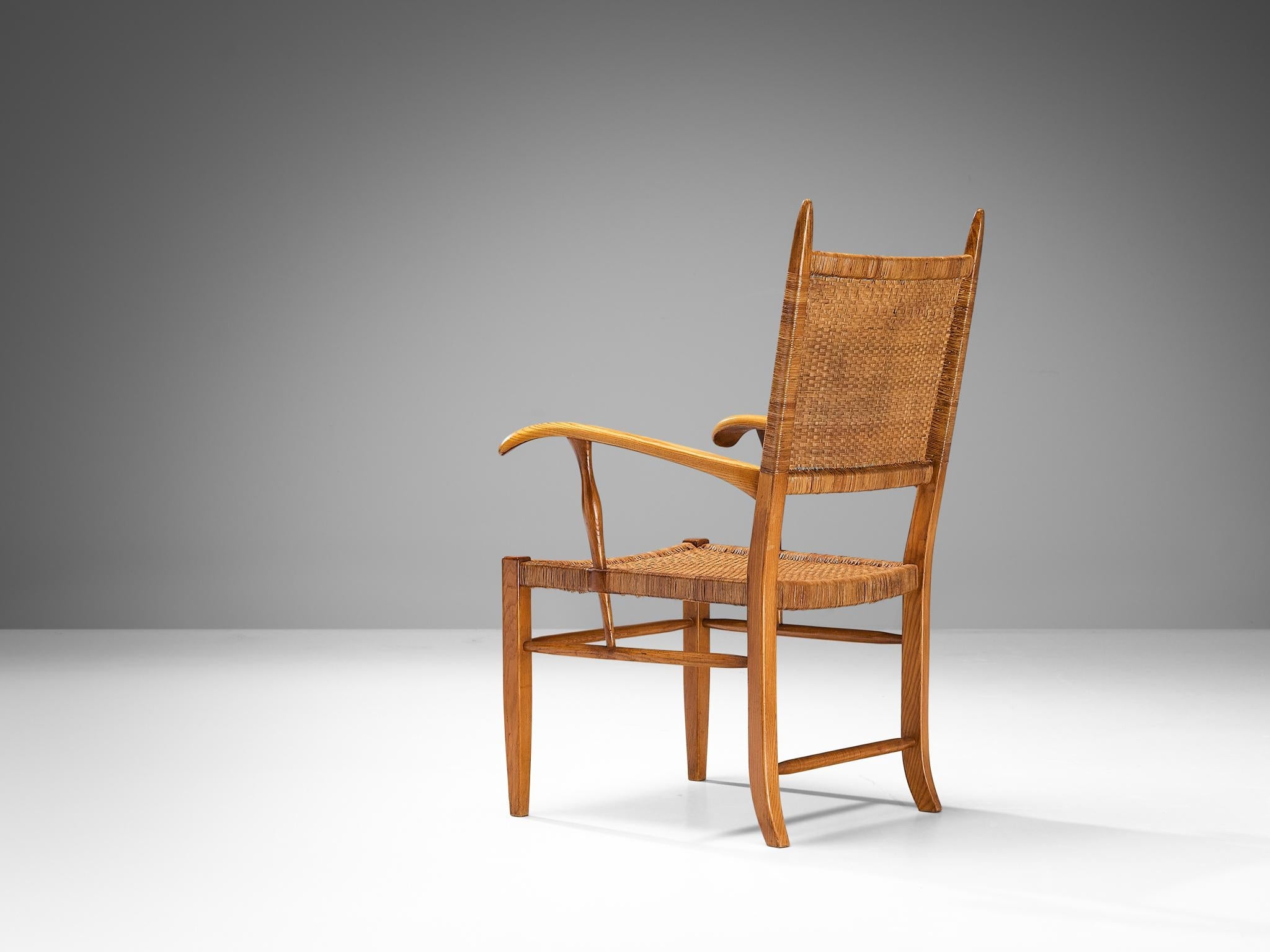 Dutch High Back Chair in Ash and Cane seating Morentz