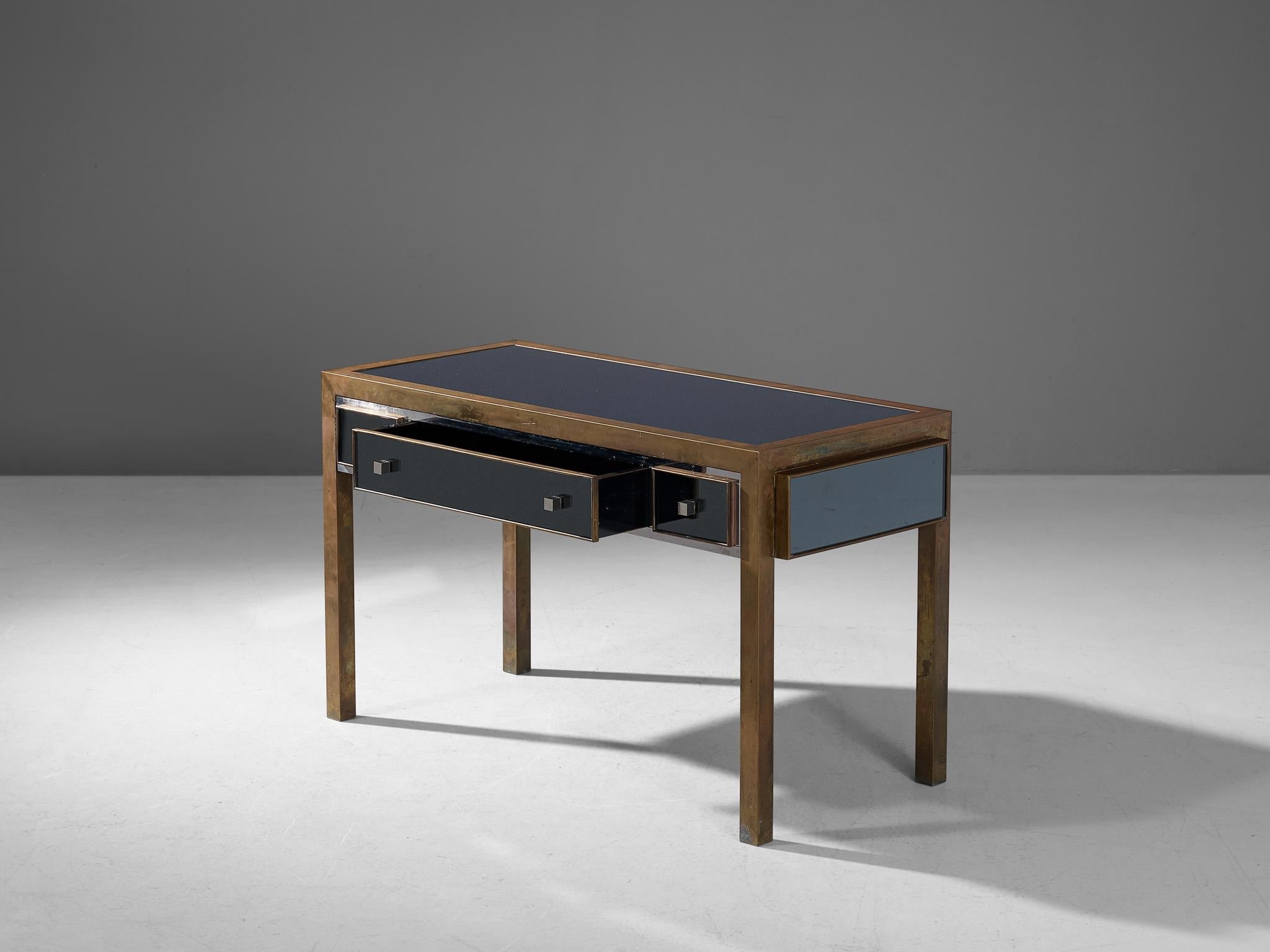 Michel Pigneres Console in Mirrored Glass and Brass tables Morentz