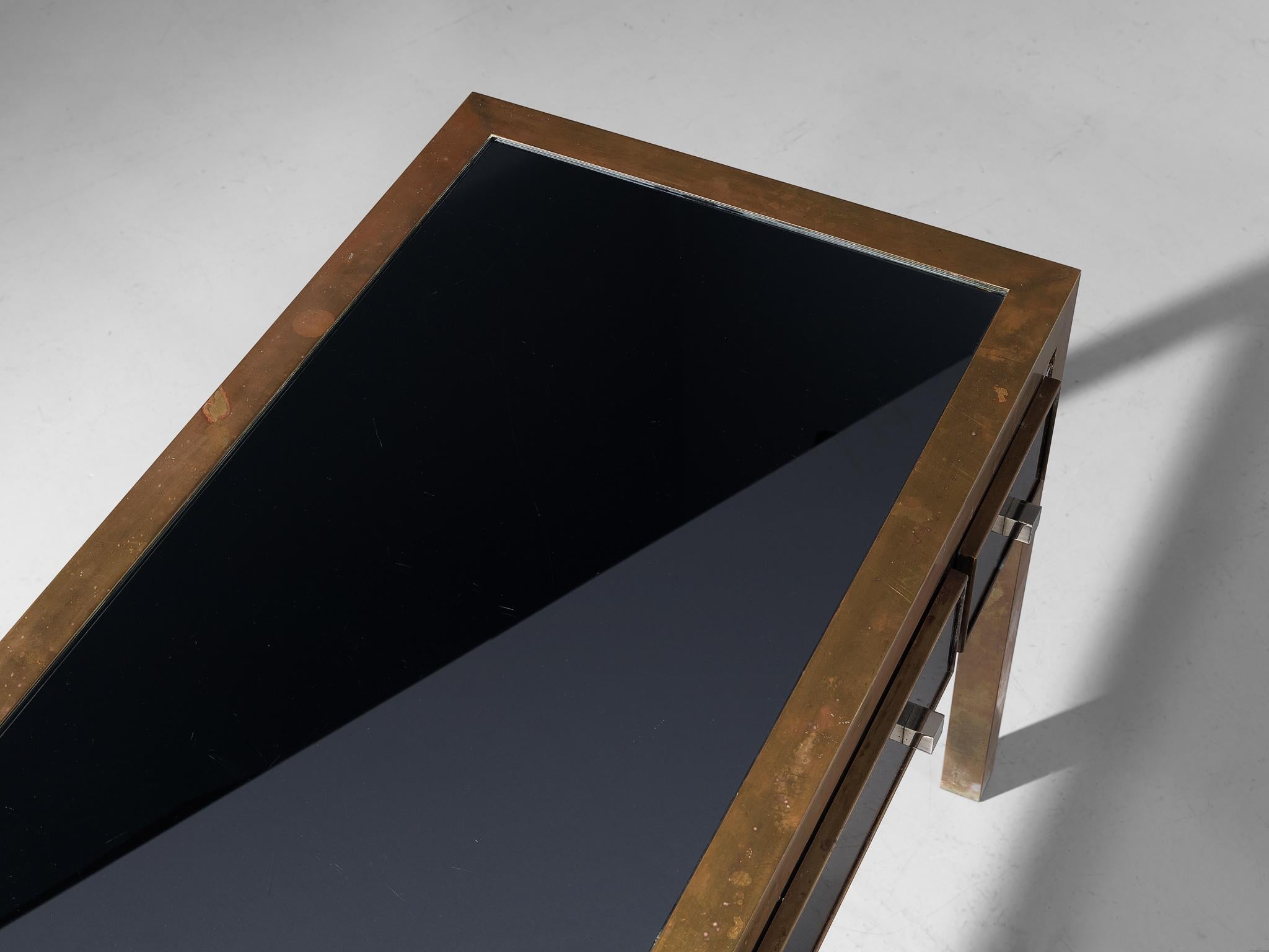 Michel Pigneres Console in Mirrored Glass and Brass tables Morentz