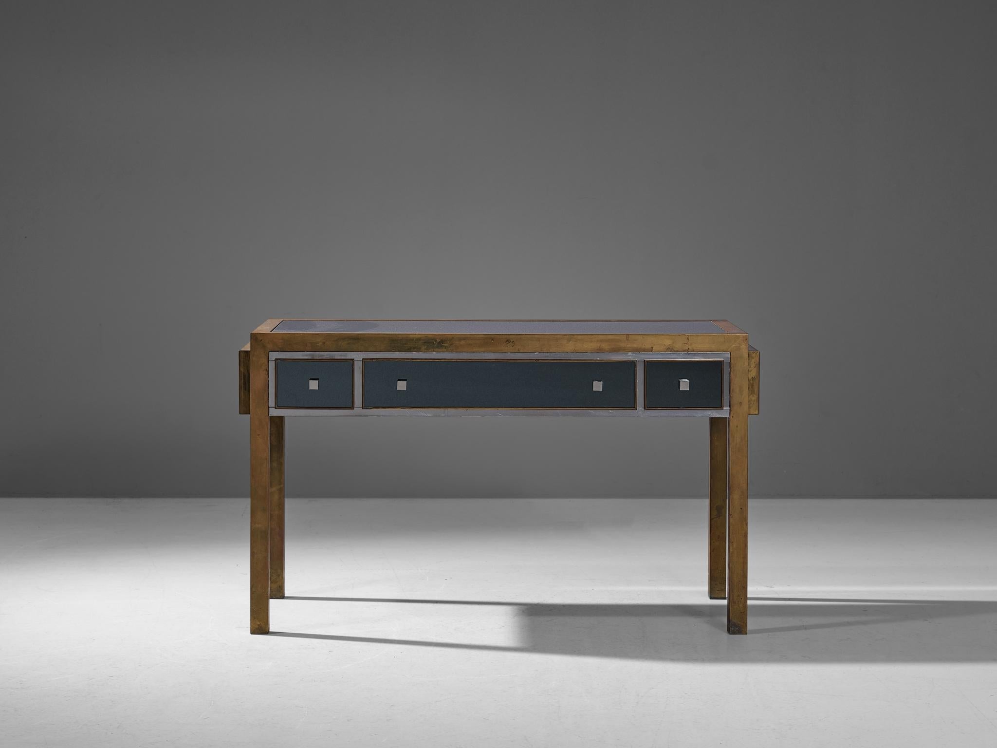 Michel Pigneres Console in Mirrored Glass and Brass tables Morentz