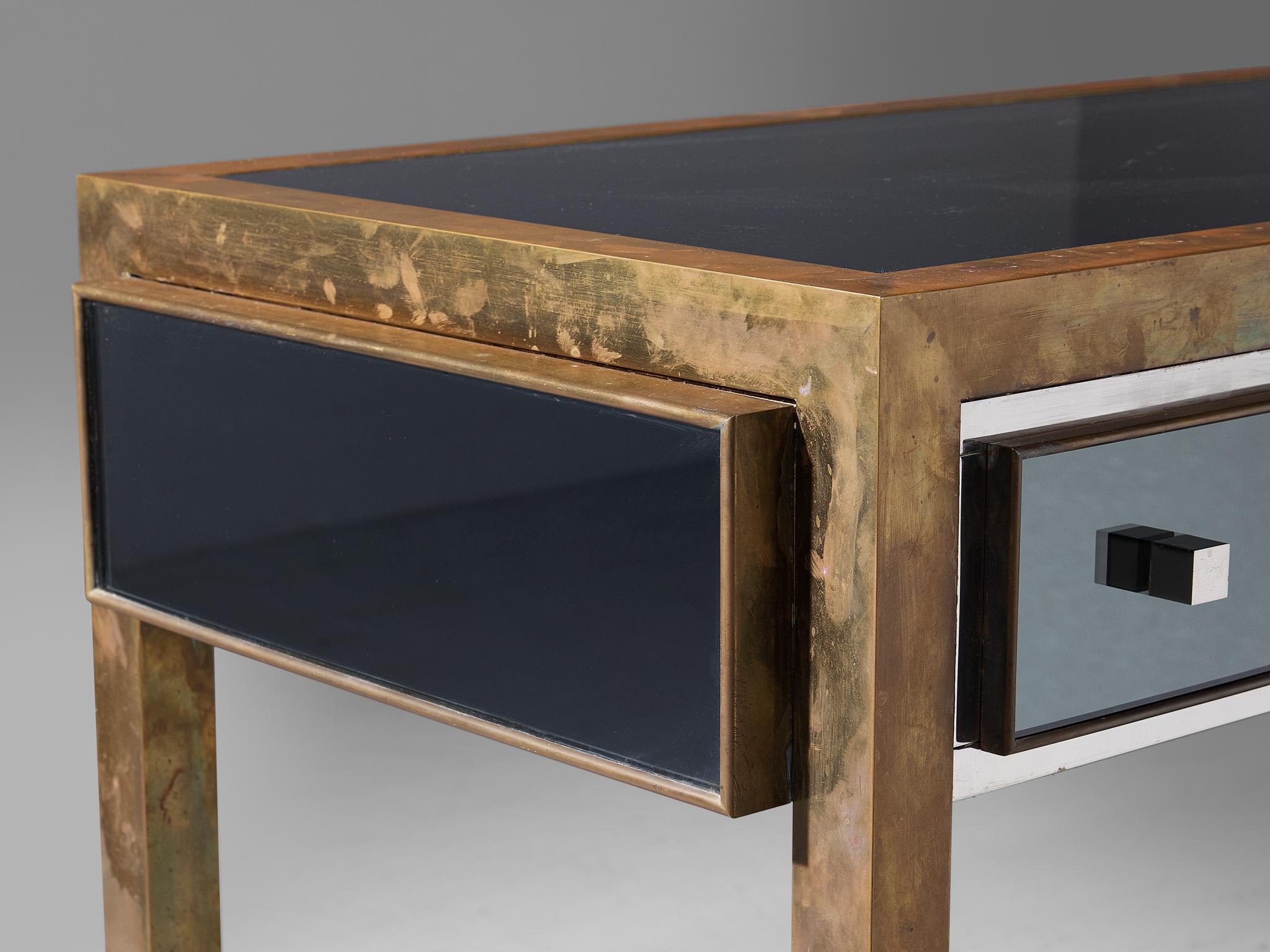 Michel Pigneres Console in Mirrored Glass and Brass tables Morentz
