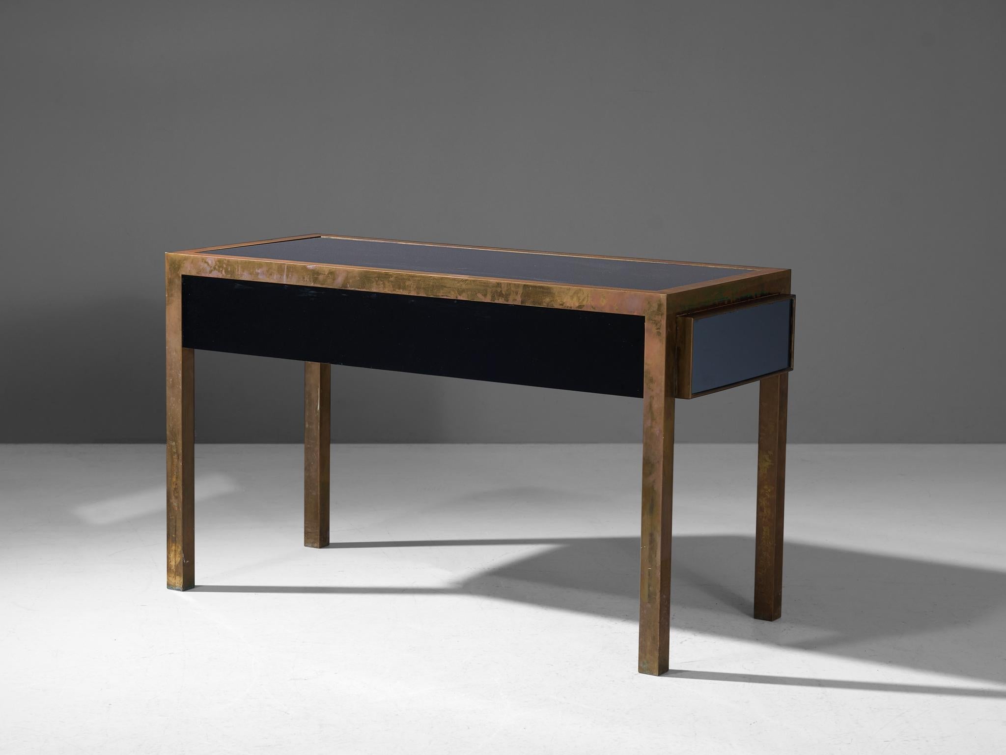 Michel Pigneres Console in Mirrored Glass and Brass tables Morentz