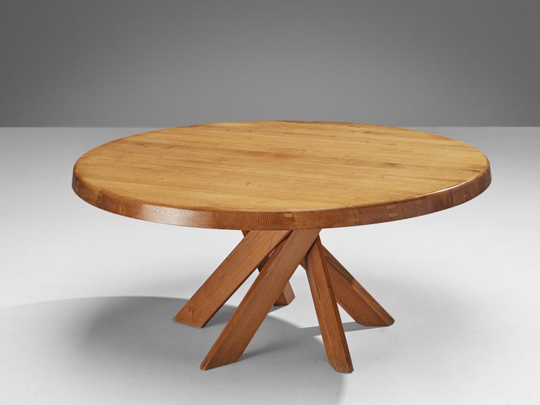 Early Pierre Chapo 'Sfax' T21E Dining Table in Solid Elm