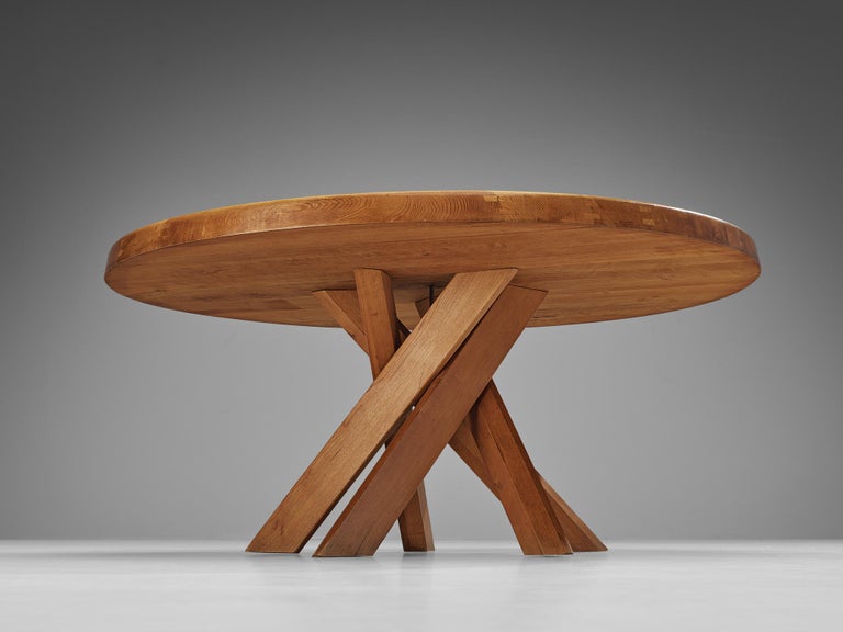 Early Pierre Chapo 'Sfax' T21E Dining Table in Solid Elm