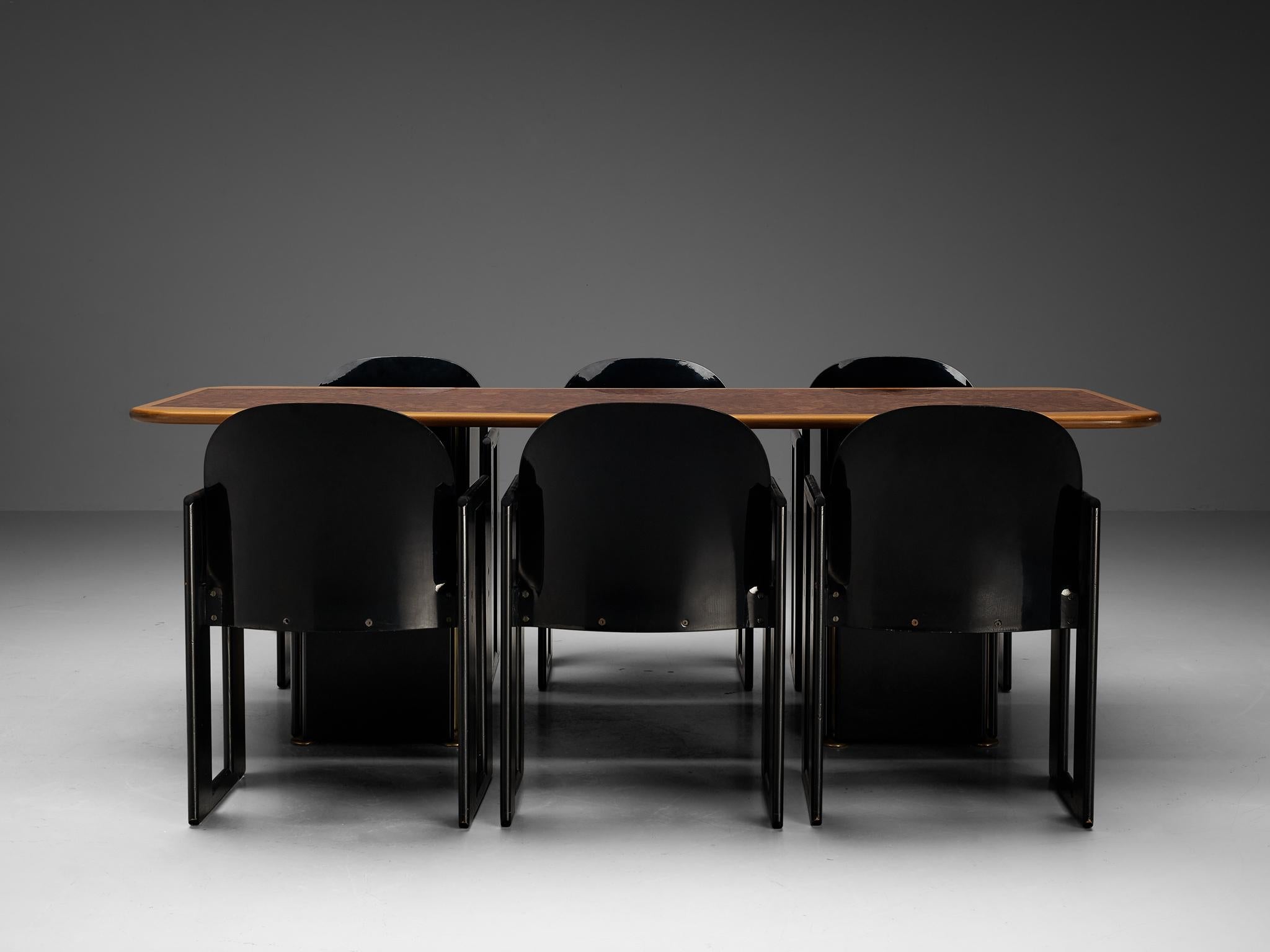 Afra & Tobia Scarpa Set of Dining Table with Set of Six Dialogo Chairs
