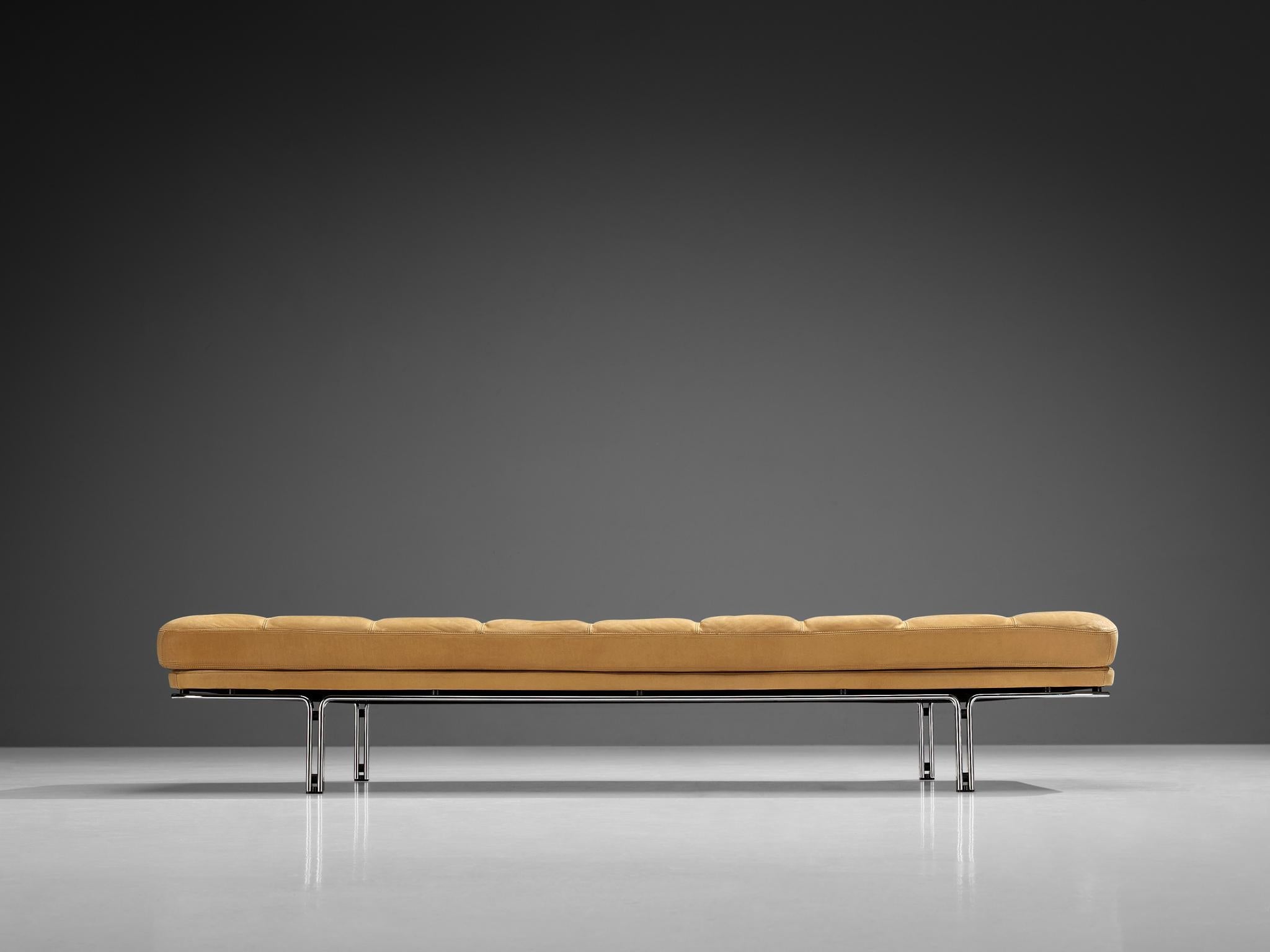 Horst Brüning Daybed in Steel and Camel Leather