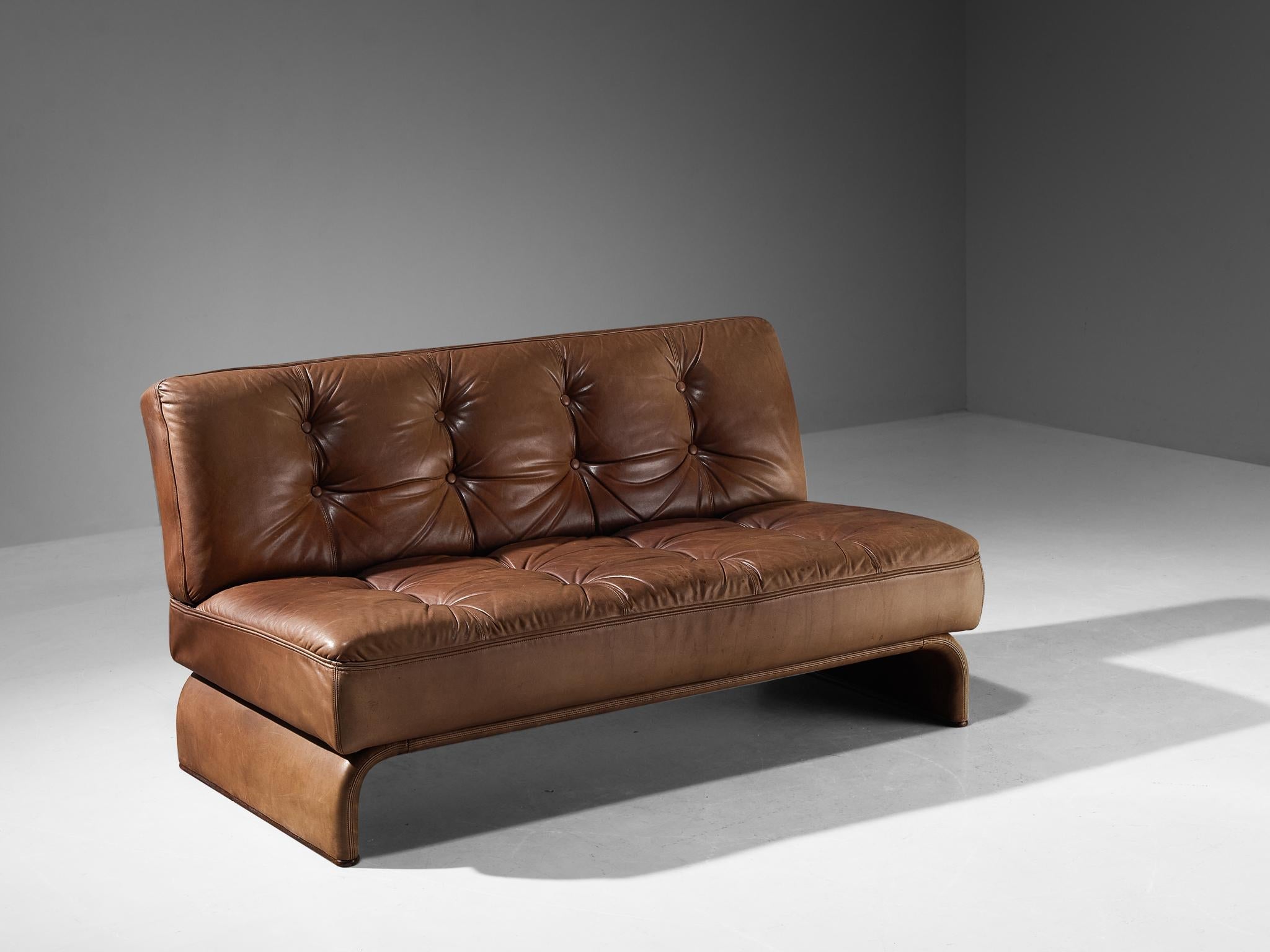 Johannes Spalt for Wittmann 'Constanze' Sofa or Daybed in Cognac Leather