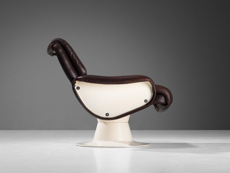 Yrjö Kukkapuro for Haimi 'Saturnus' Lounge Chair in Brown Leather
