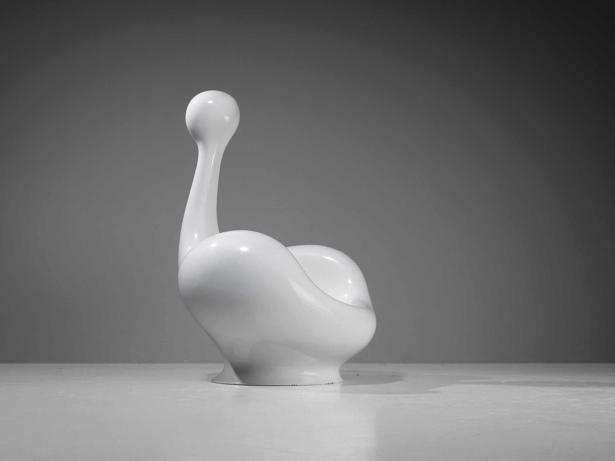 Huub & Adelheid Kortekaas 'Engelhart' Chair in White Fiberglass seating Morentz