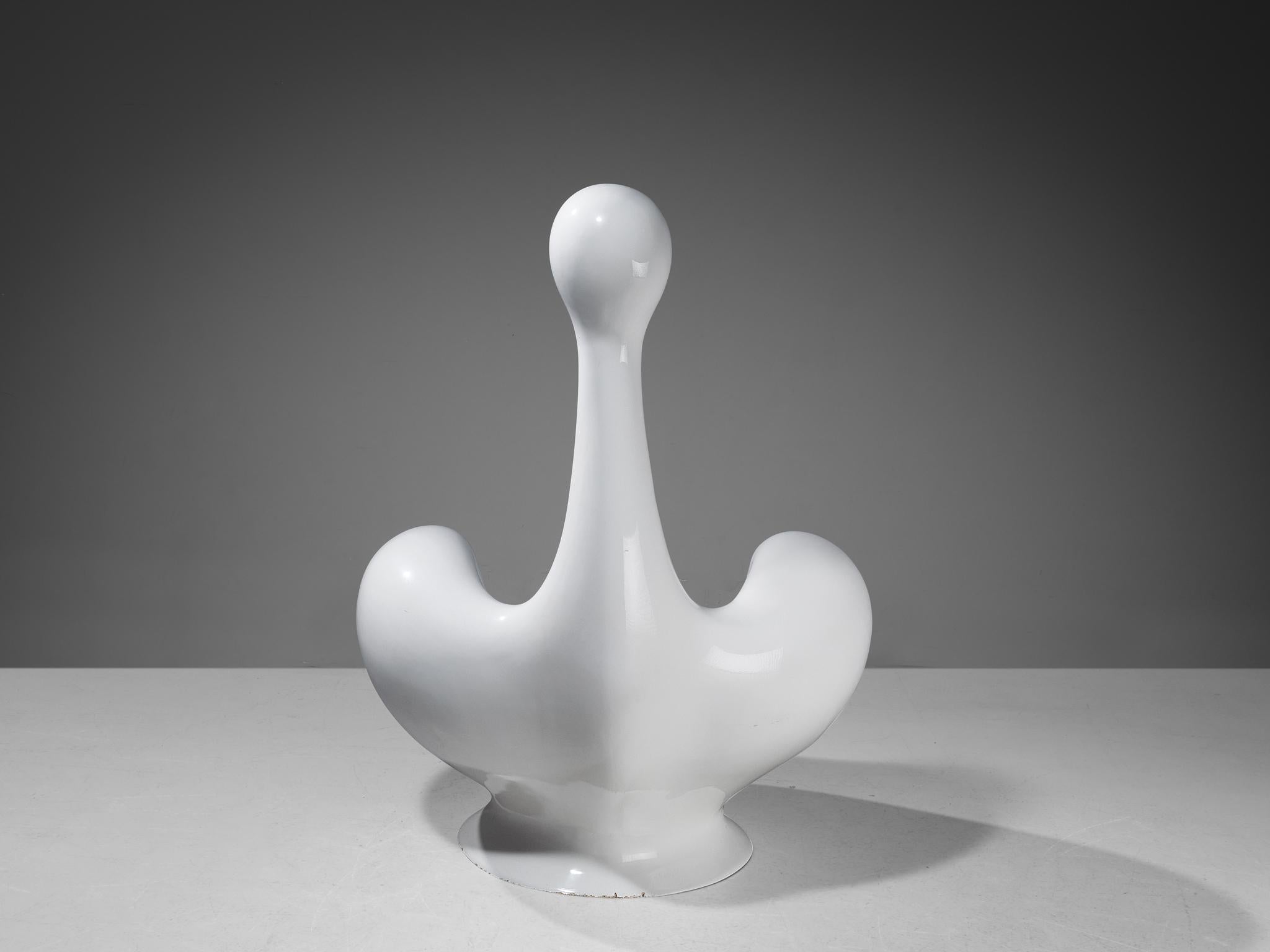 Huub & Adelheid Kortekaas 'Engelhart' Chair in White Fiberglass seating Morentz