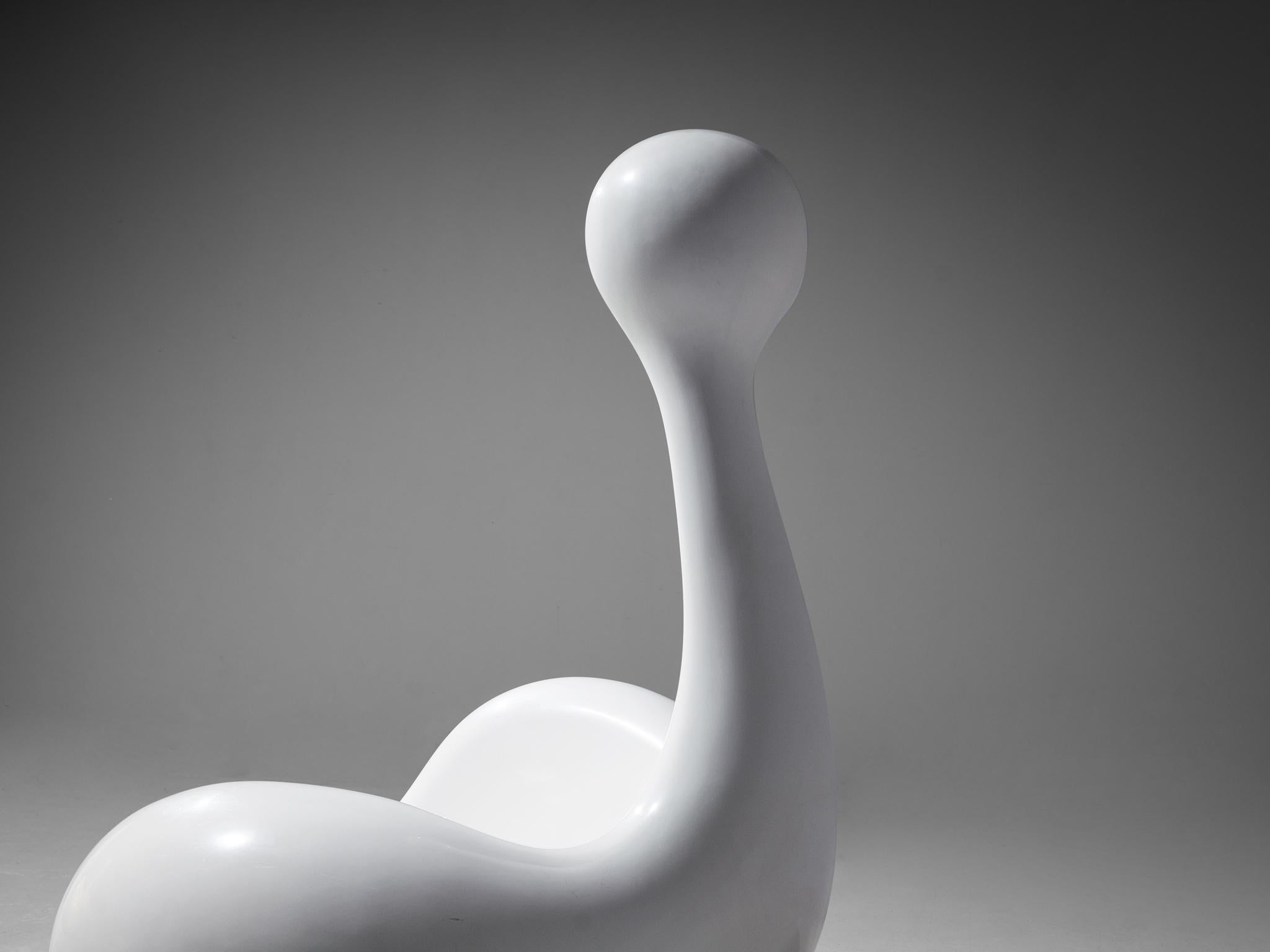 Huub & Adelheid Kortekaas 'Engelhart' Chair in White Fiberglass seating Morentz