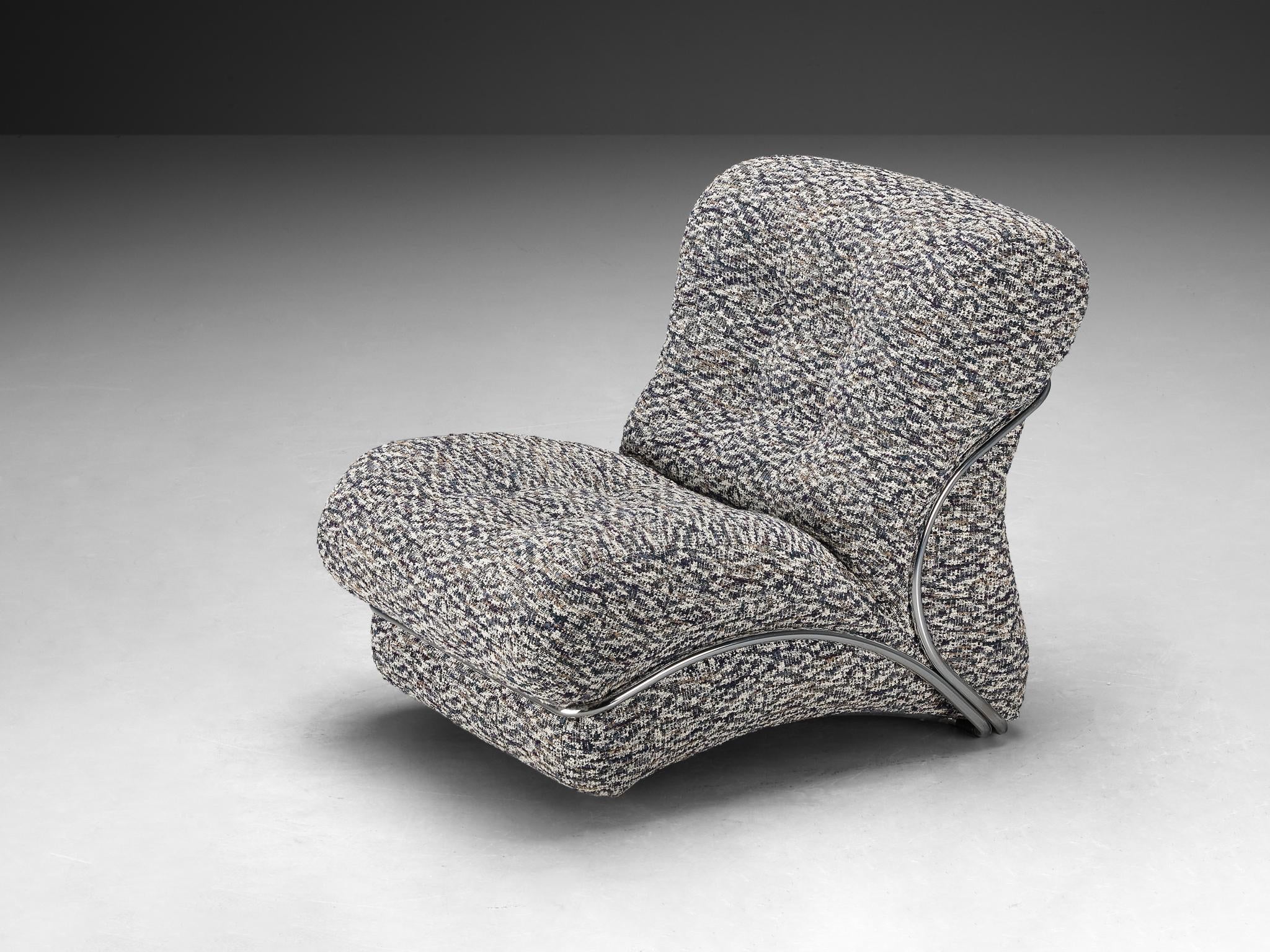 I.P.E. Pair of 'Corolla' Lounge Chairs in Patterned Upholstery seating Morentz