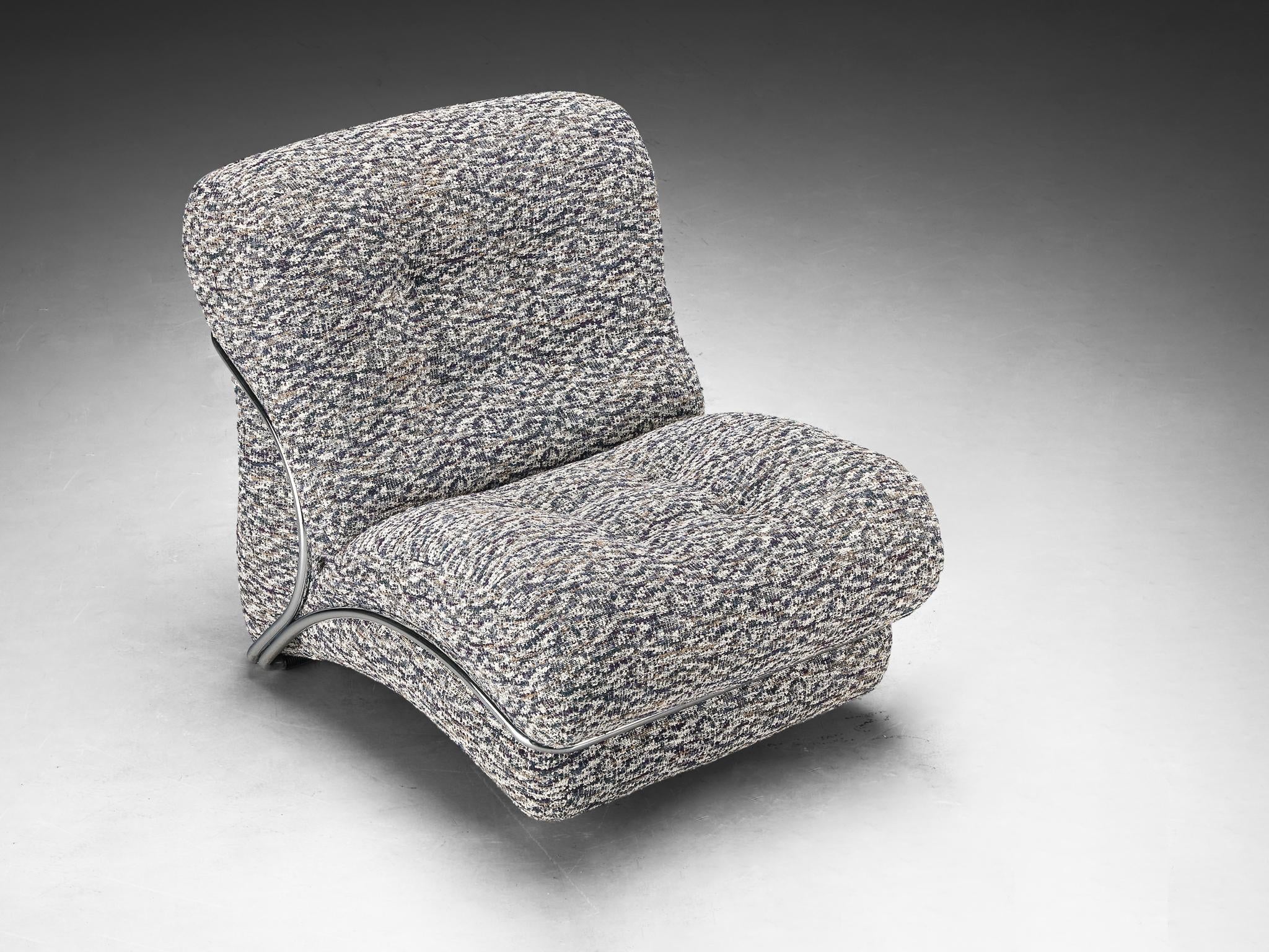 I.P.E. Pair of 'Corolla' Lounge Chairs in Patterned Upholstery seating Morentz