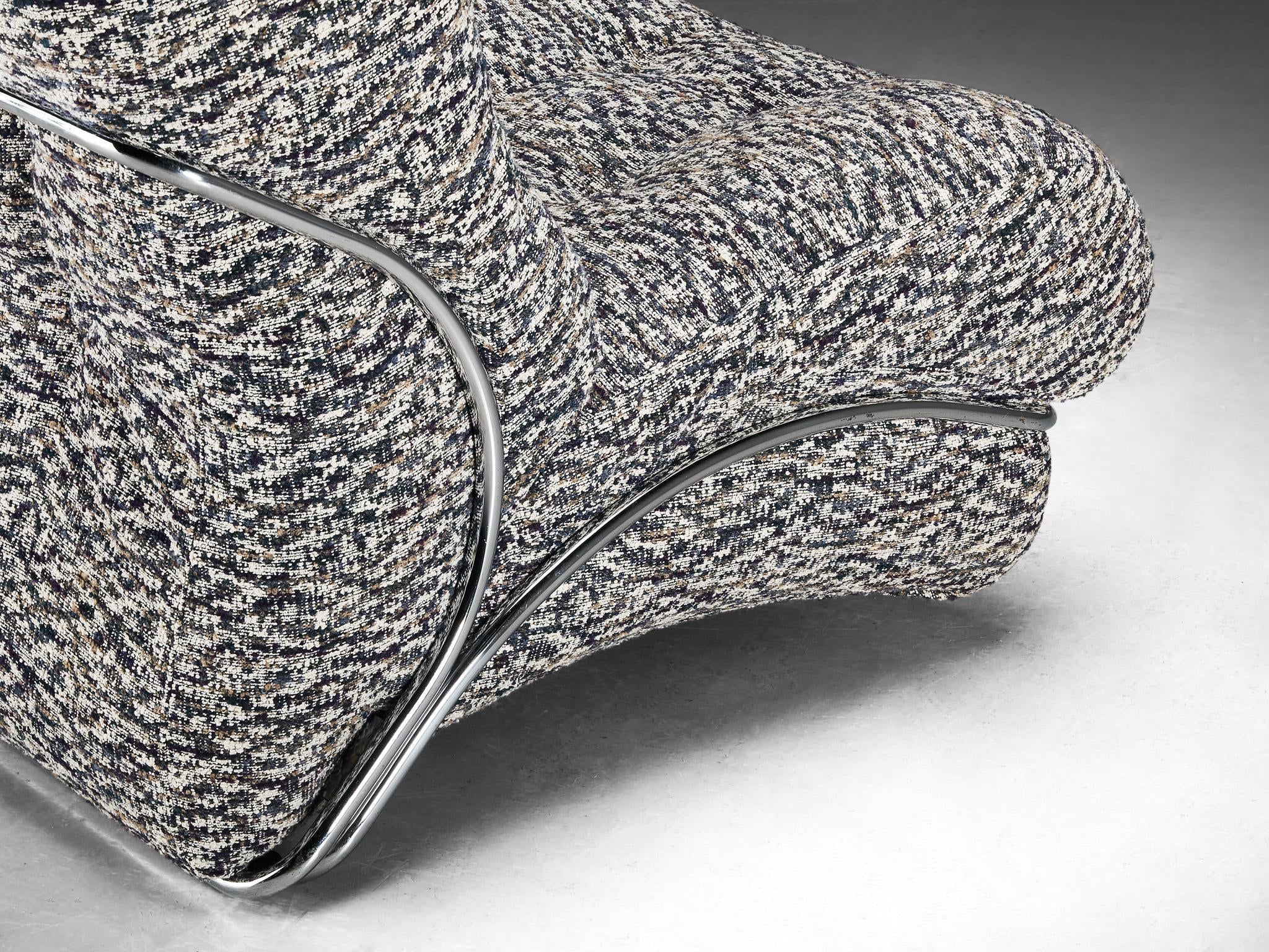 I.P.E. Pair of 'Corolla' Lounge Chairs in Patterned Upholstery seating Morentz