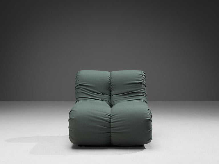 Claudio Vagnoni for 1P 'Pagru' Lounge Chair in Green Upholstery