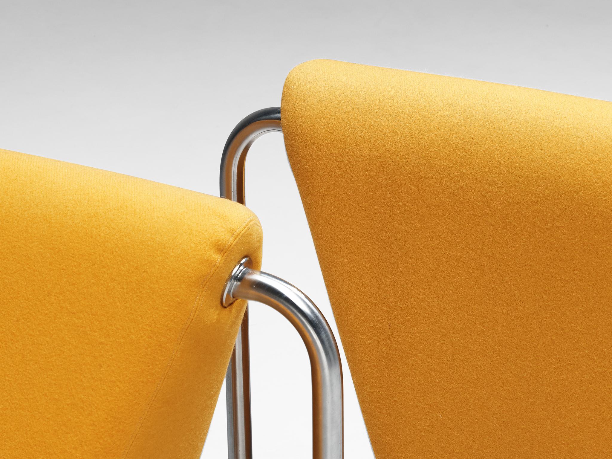 Rare Luigi Colani Pair of Lounge Chairs in Orange Upholstery