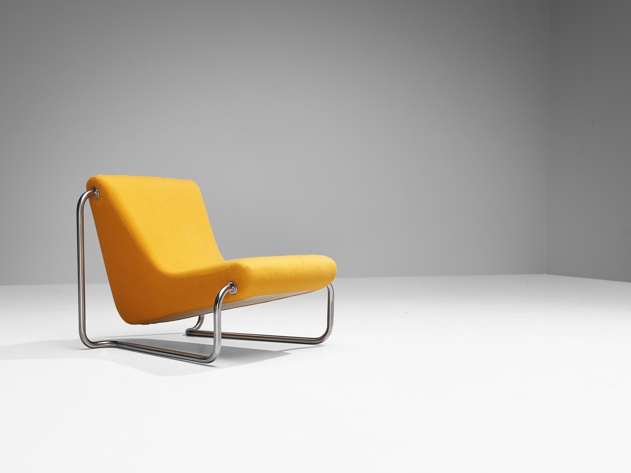 Rare Luigi Colani Pair of Lounge Chairs in Orange Upholstery