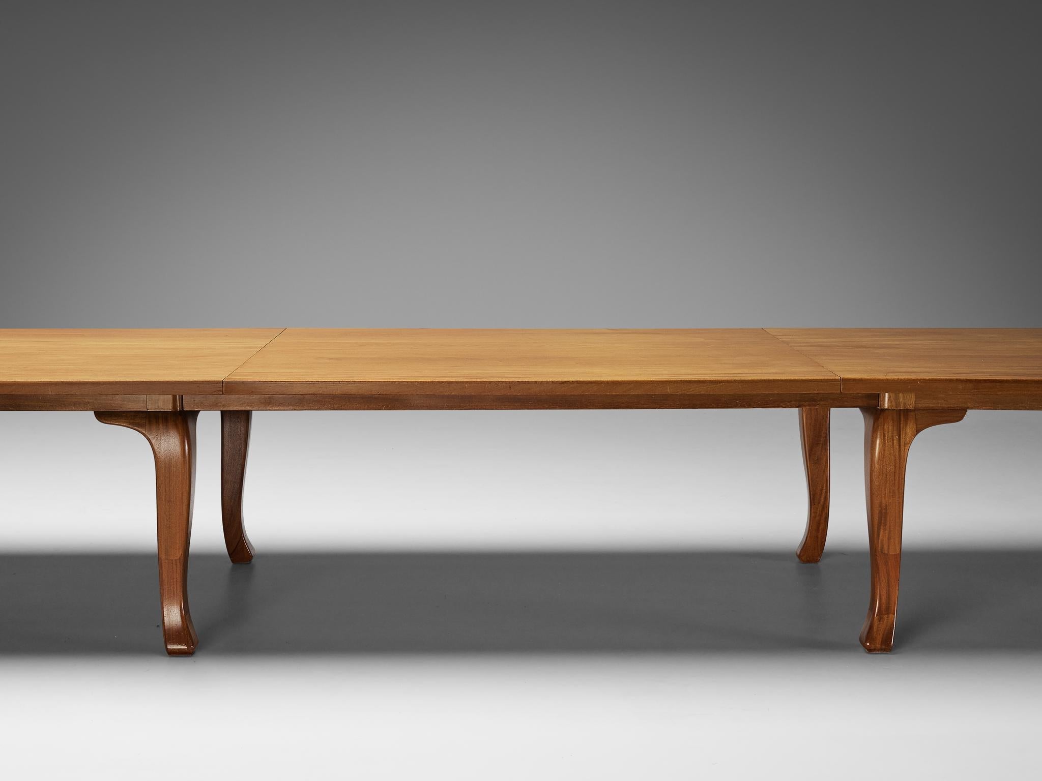 Danish Conference or Large Dining Table in Mahogany and Pine