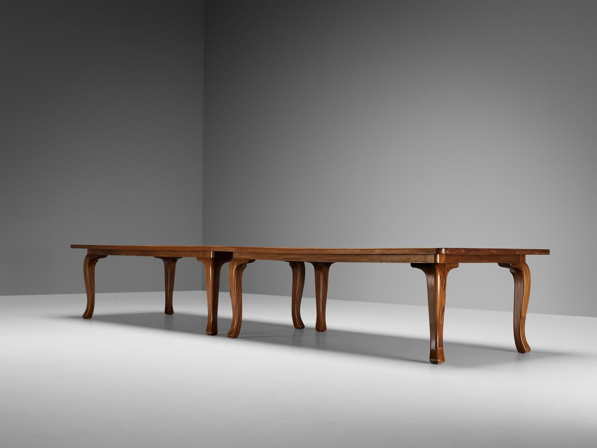 Danish Conference or Large Dining Table in Mahogany and Pine