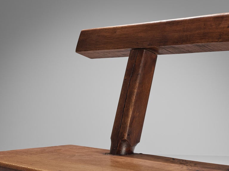 Mobichalet Brutalist Set of Table Benches and Stool in Oak