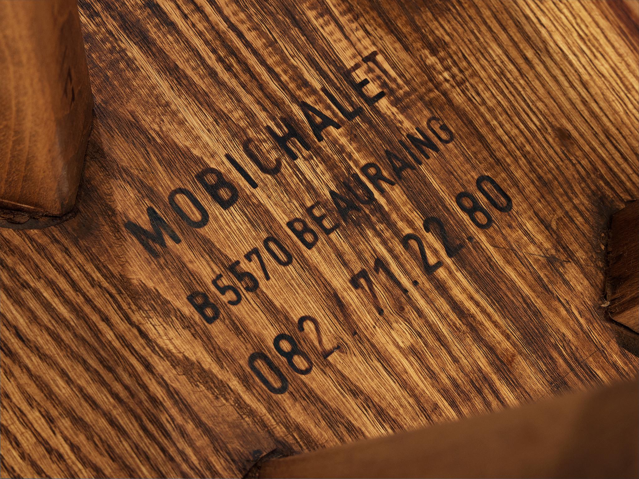 Mobichalet Brutalist Bar Stools in Blond Pine Wood and Iron seating Morentz